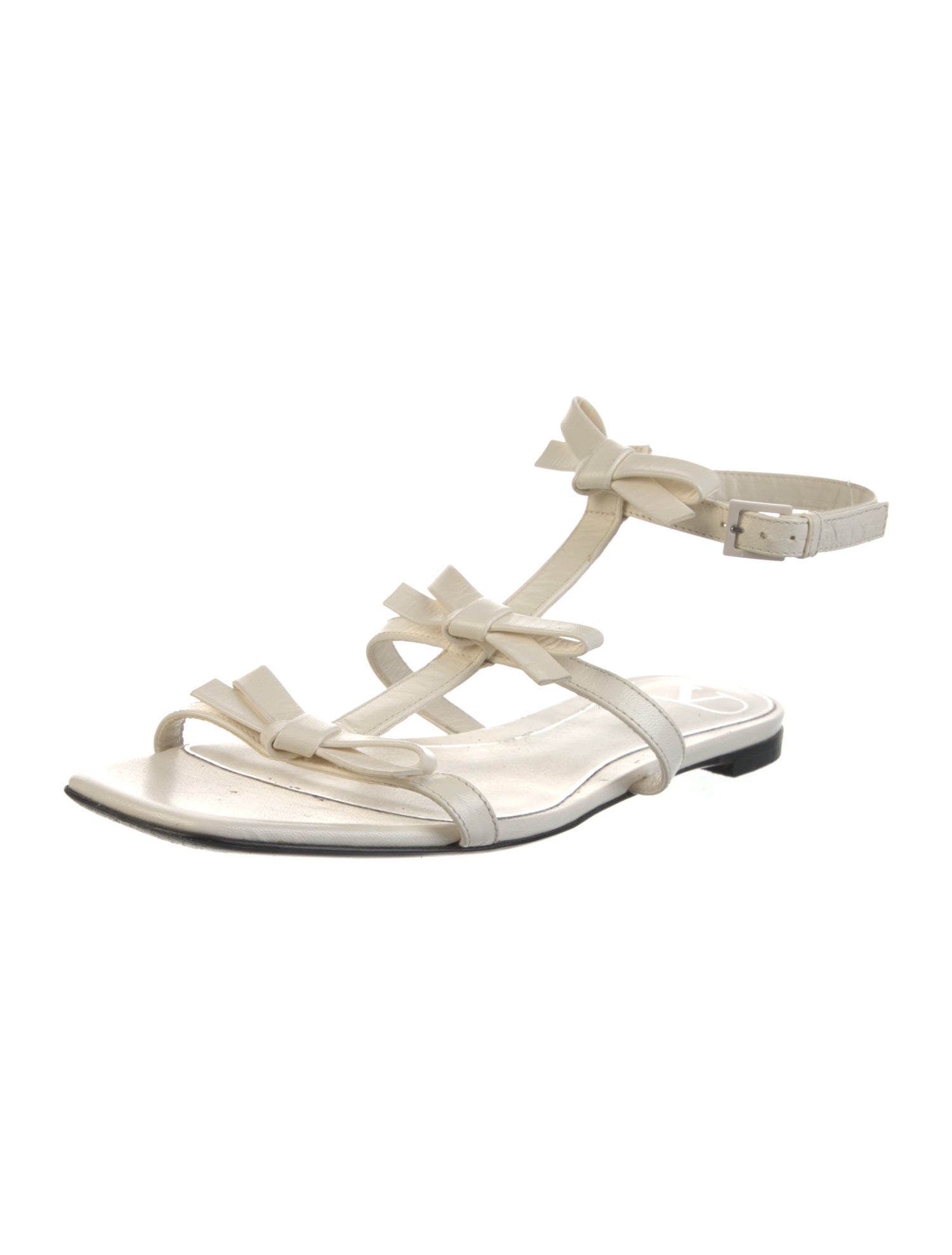 Valentino Rockstud Accents Leather Gladiator Sandals