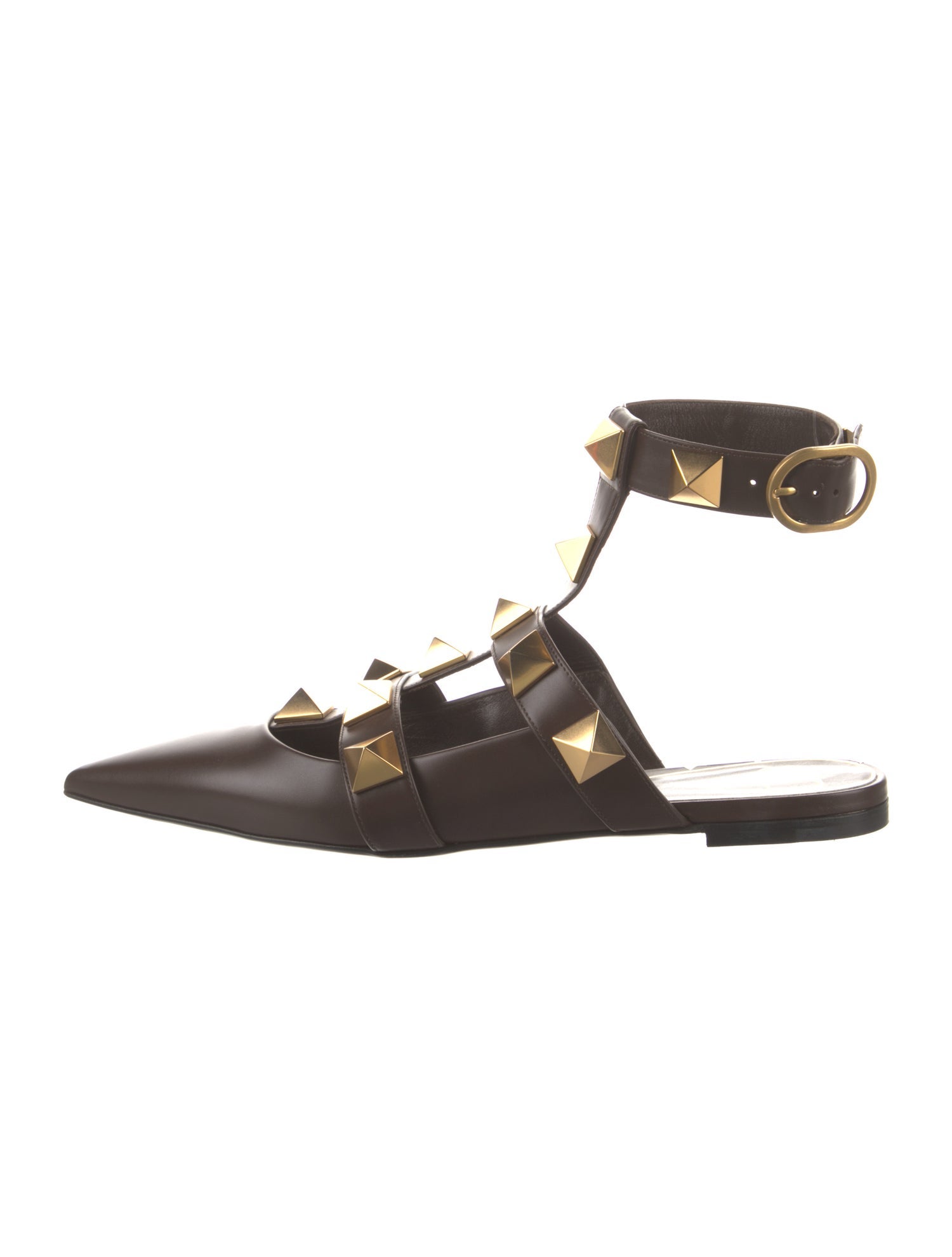 Valentino Rockstud Accents Leather Mules