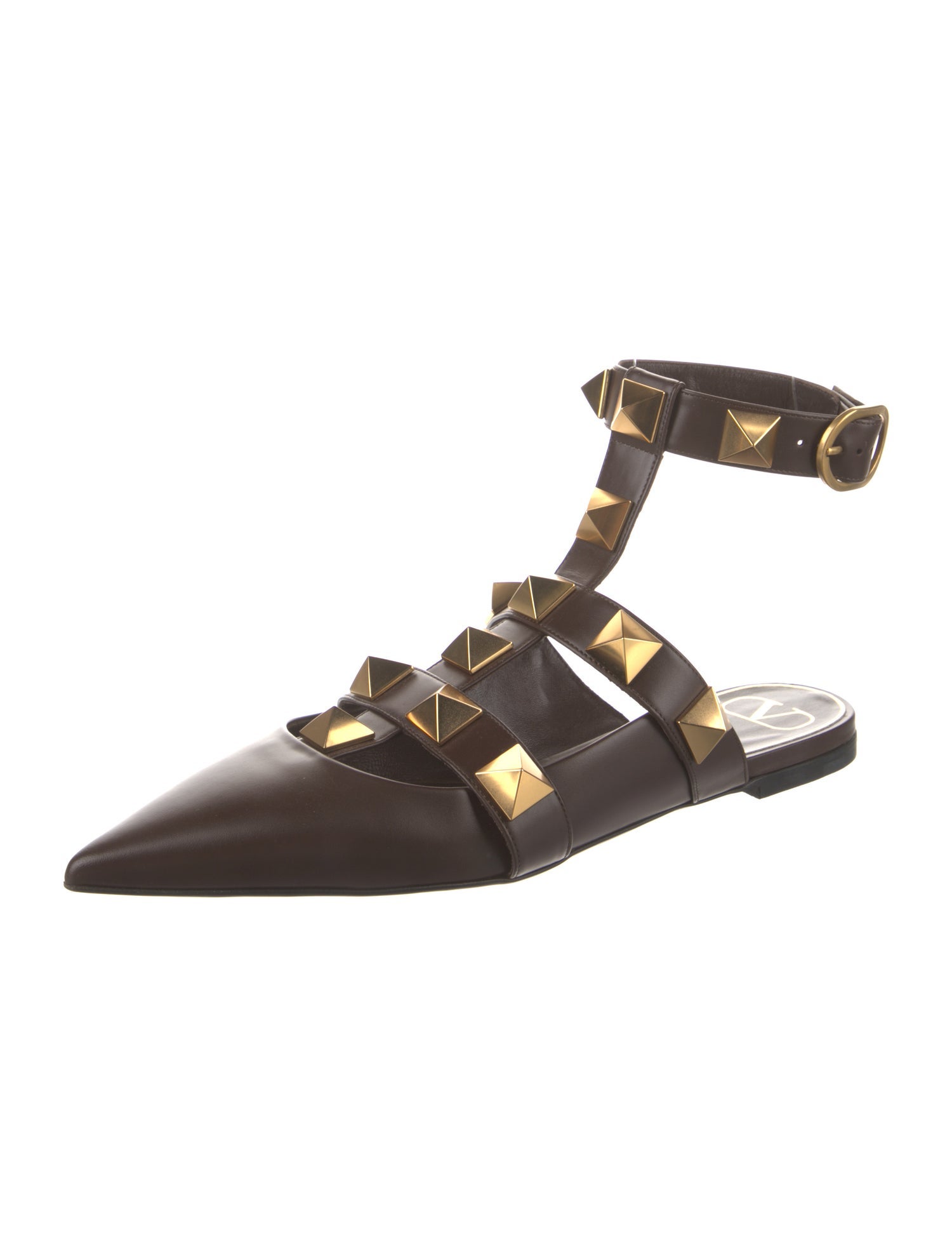 Valentino Rockstud Accents Leather Mules