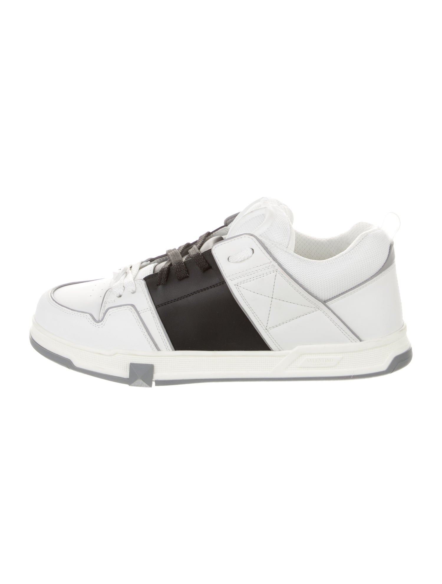 Valentino Rockstud Accents Leather Sneakers