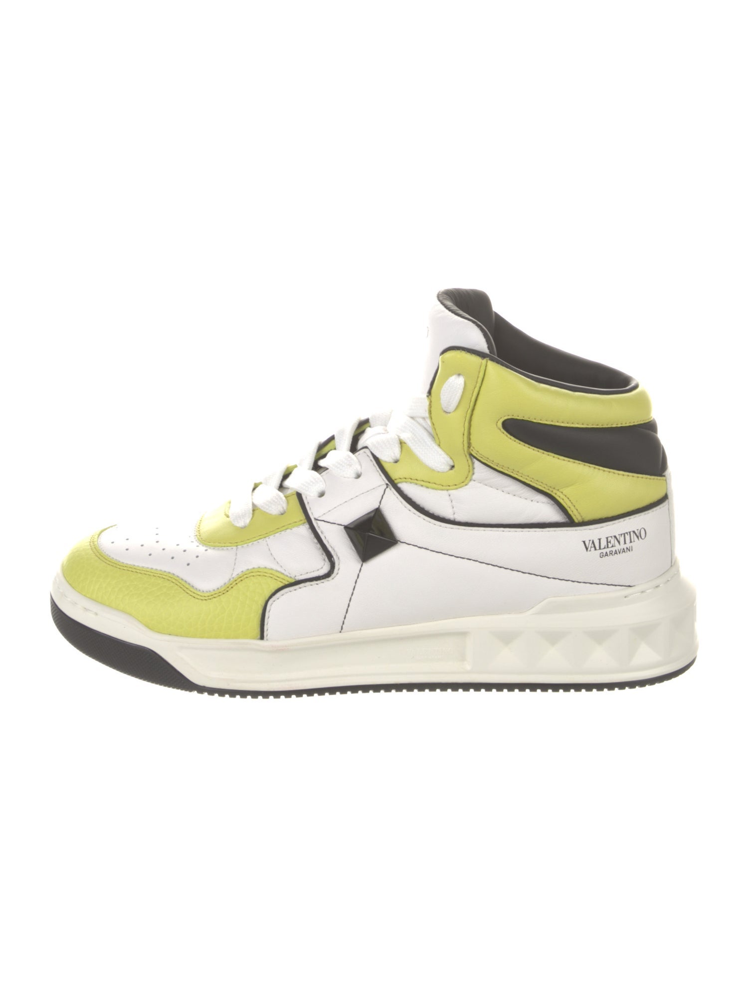 Valentino Rockstud Accents Leather Sneakers