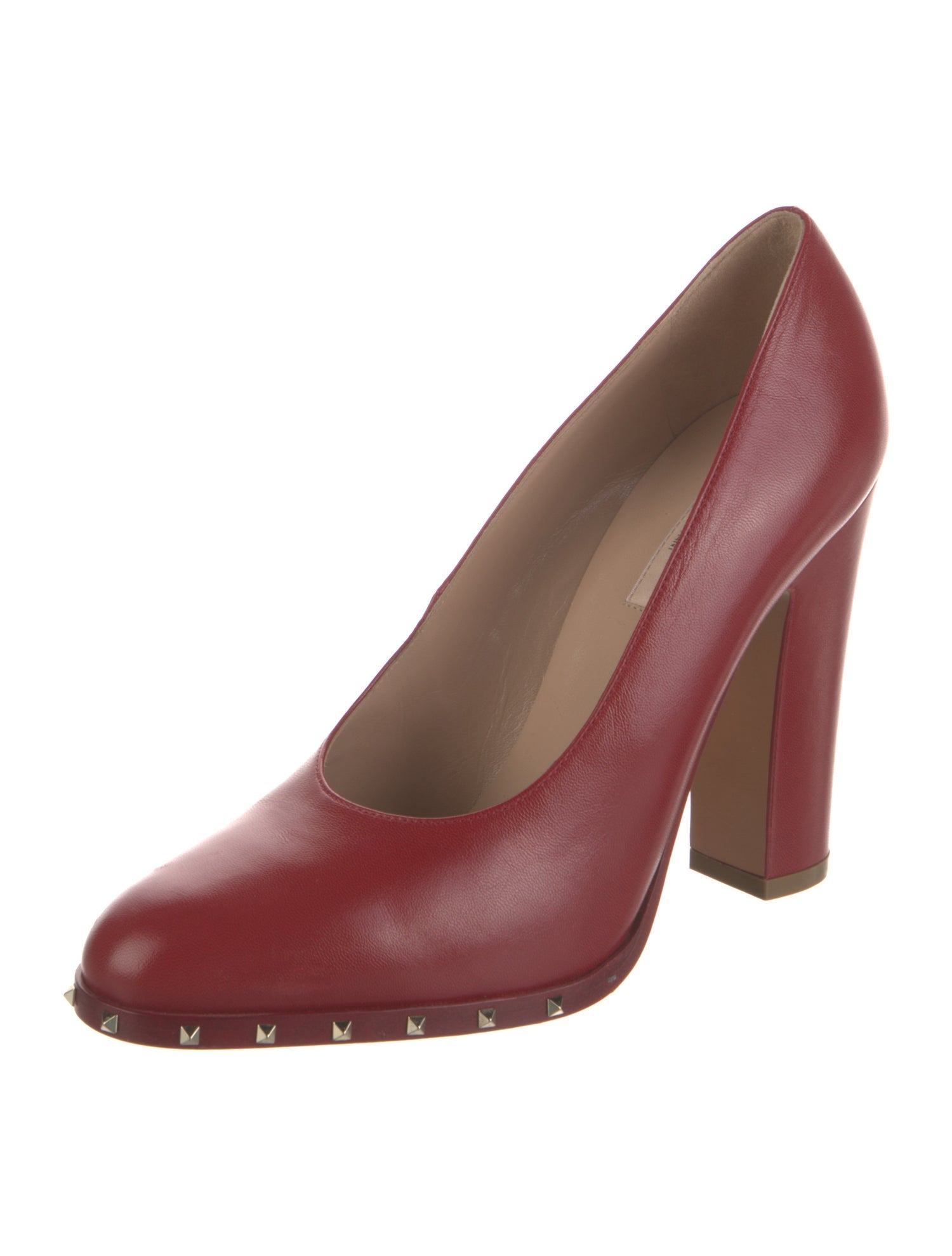 Valentino Rockstud Accents Leather Pumps