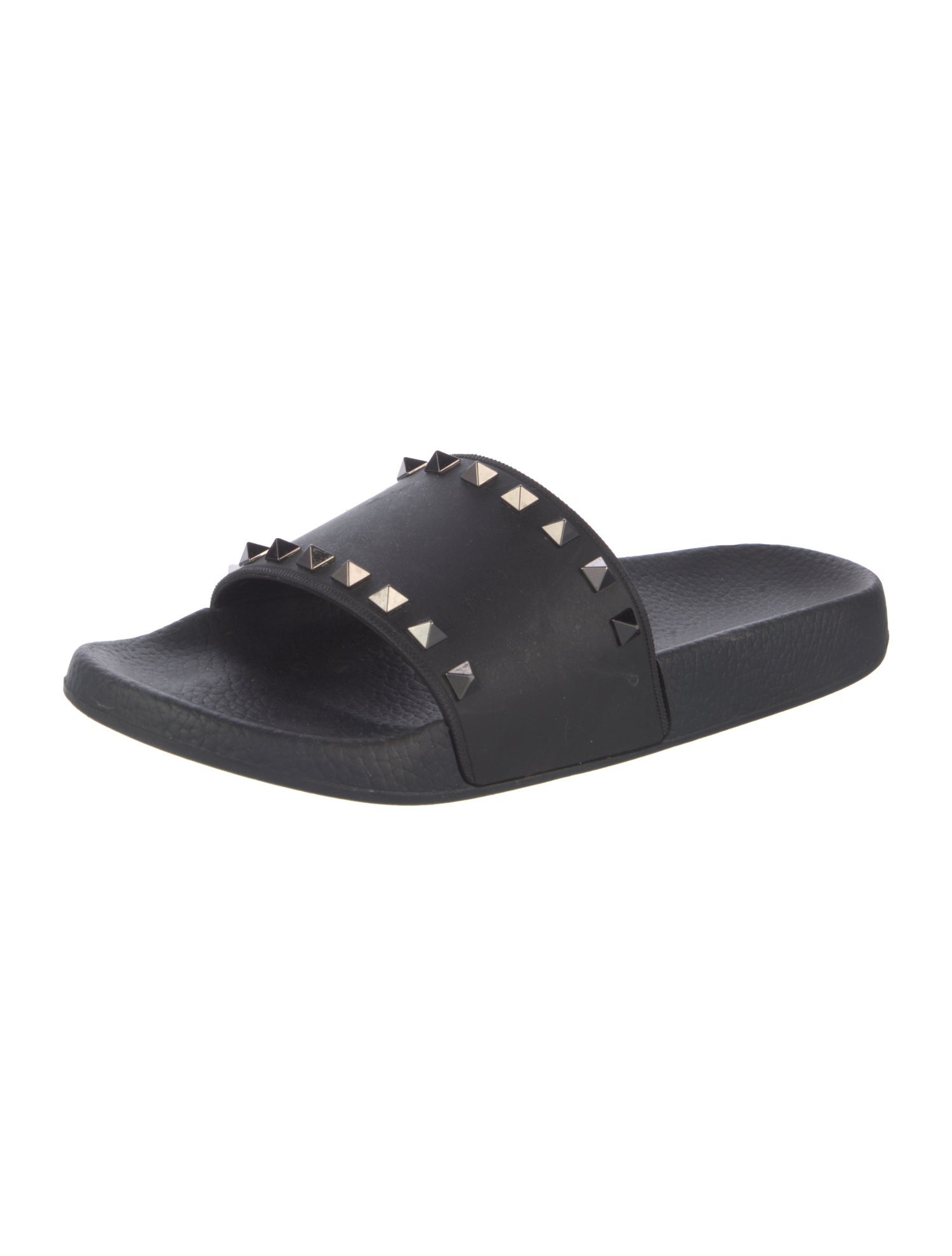 Valentino Rockstud Accents Rubber Slides