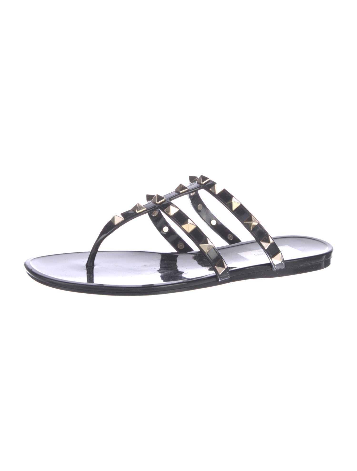 Valentino Rockstud Accents Rubber Slides