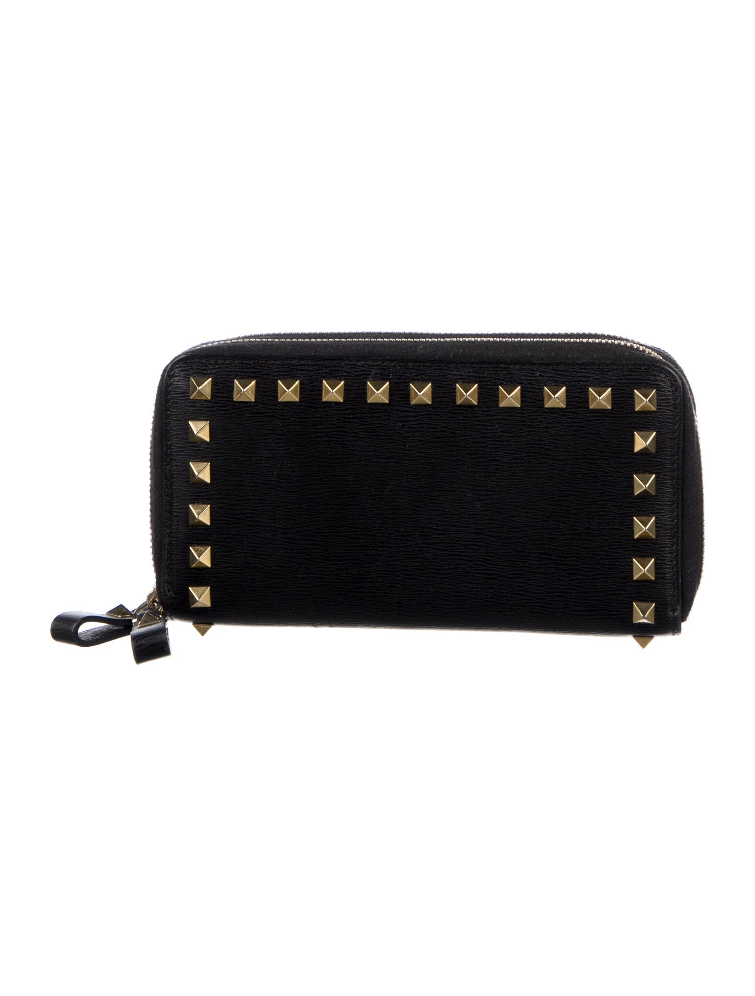 Valentino Rockstud Accents Leather Continental Wallet