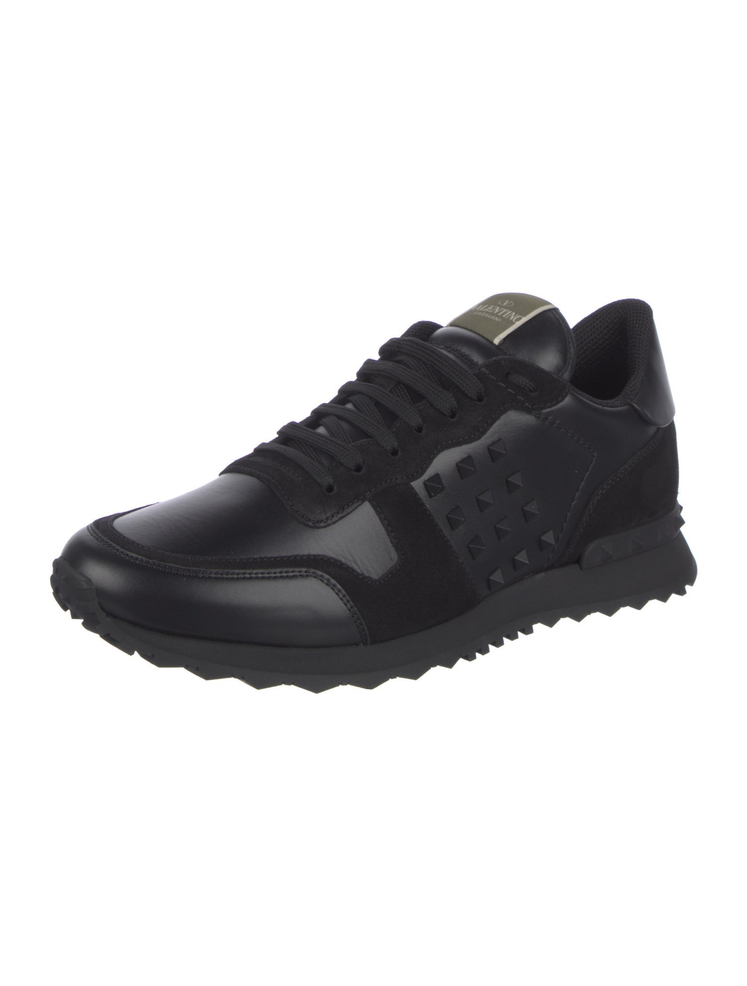 Valentino Leather Studded Accents Sneakers