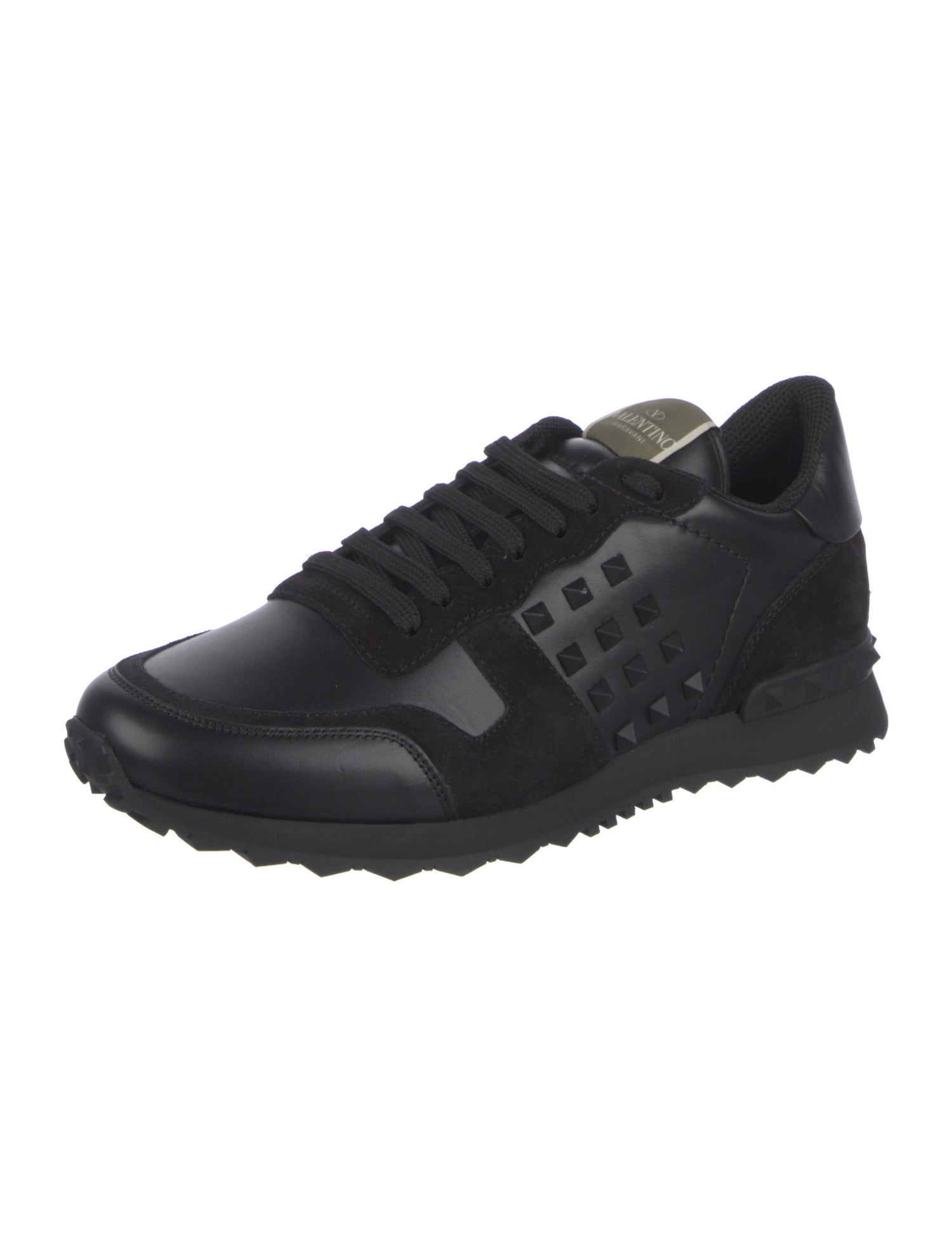 Valentino Leather Studded Accents Sneakers