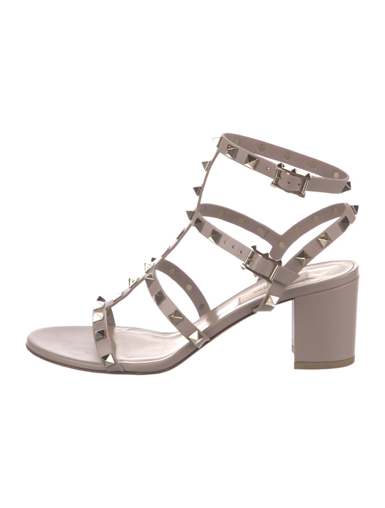 Valentino Rockstud Accents Leather Gladiator Sandals