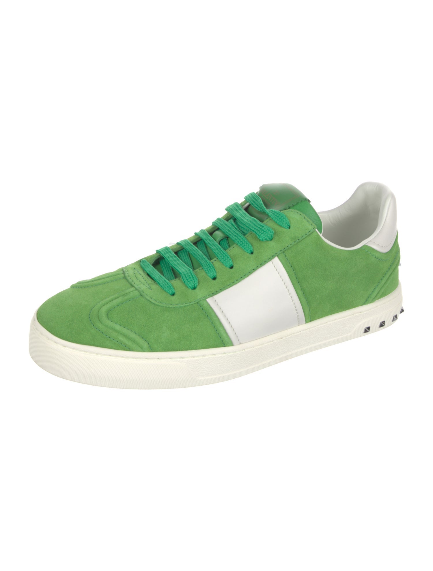 Valentino Rockstud Accents Suede Sneakers