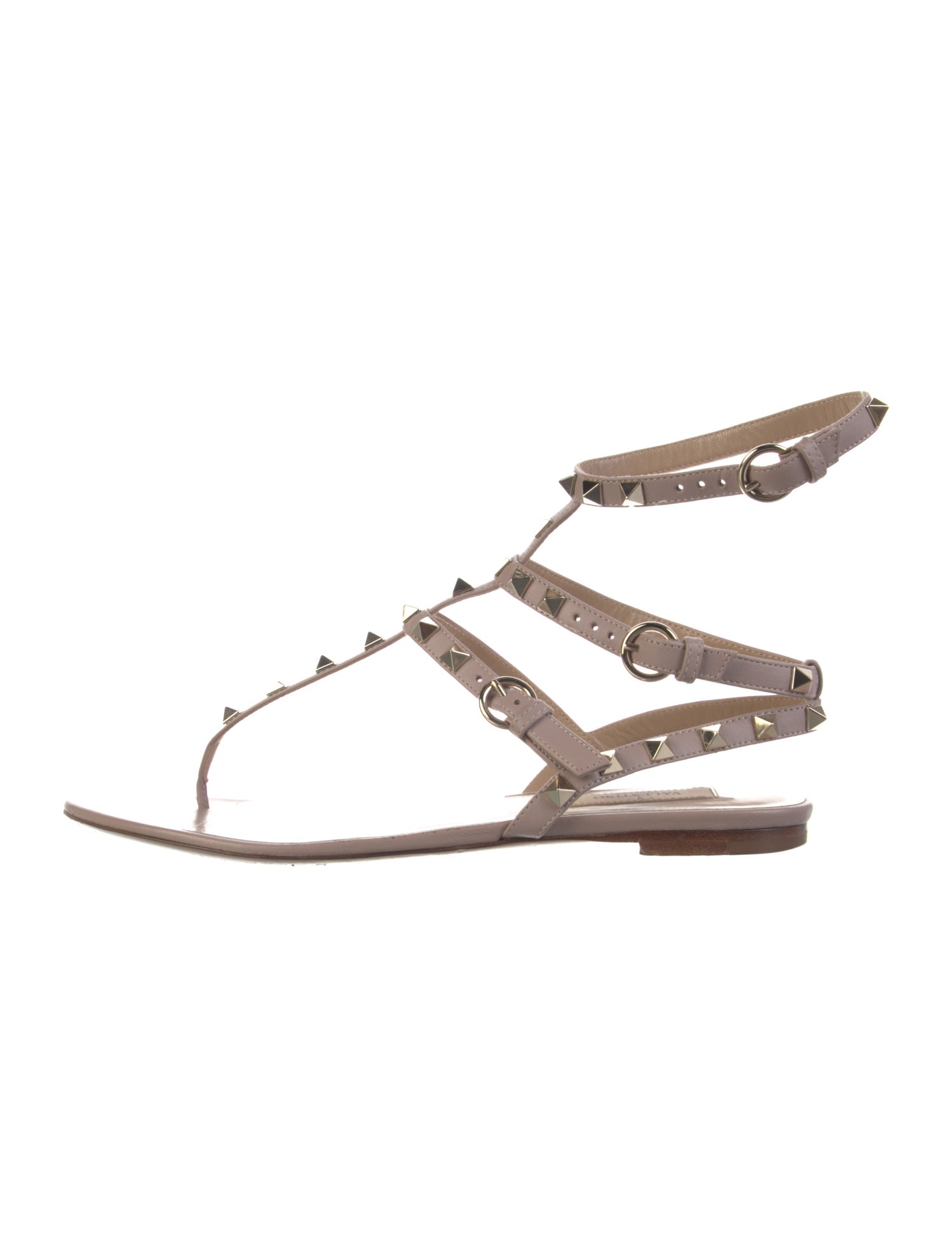 Valentino Rockstud Accents Leather Gladiator Sandals