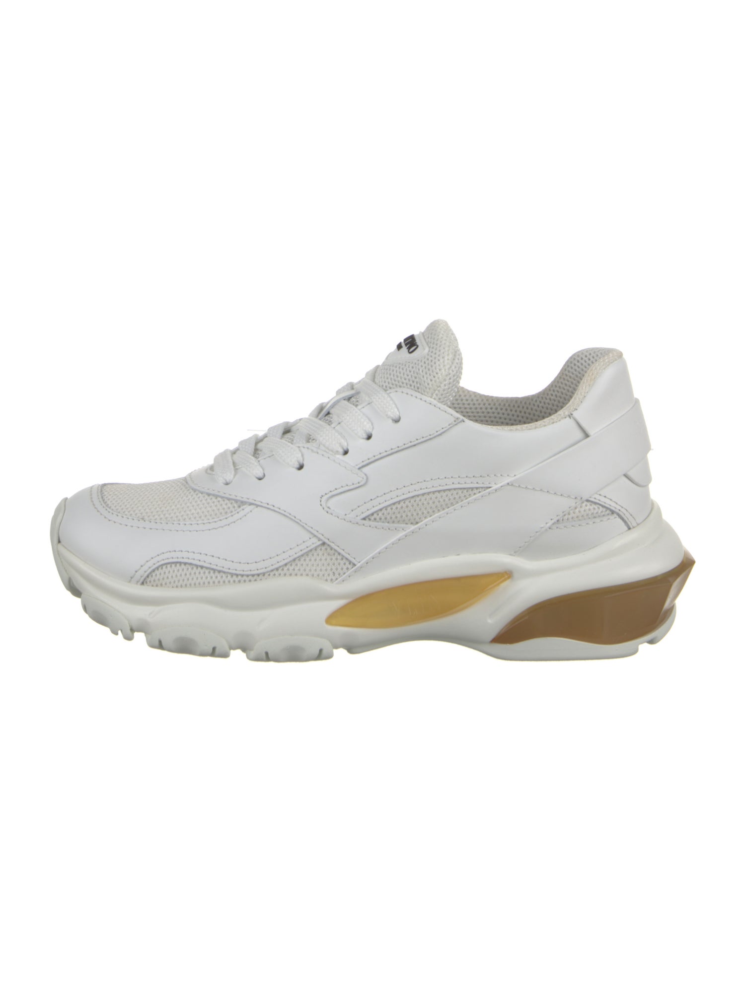 Valentino Leather Mesh Accents Chunky Sneakers