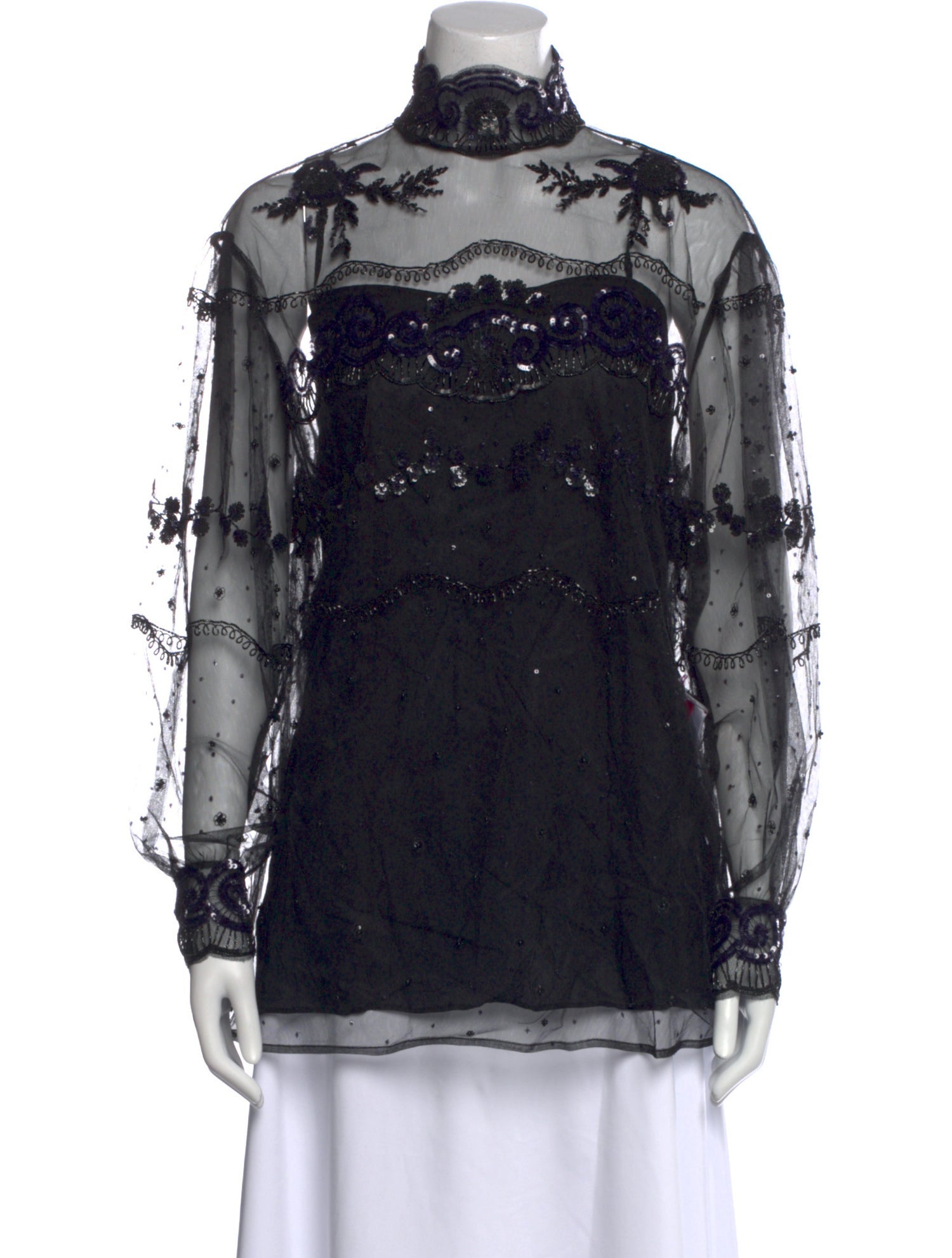 Valentino Mock Neck Long Sleeve Blouse w/ Tags