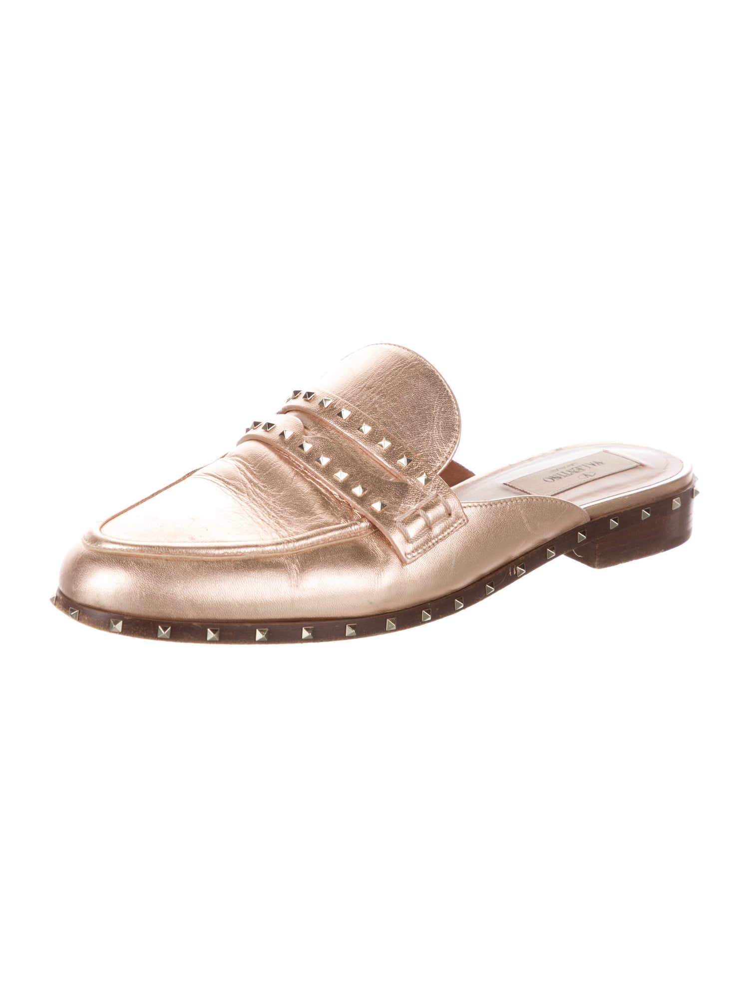 Valentino Rockstud Accents Leather Mules