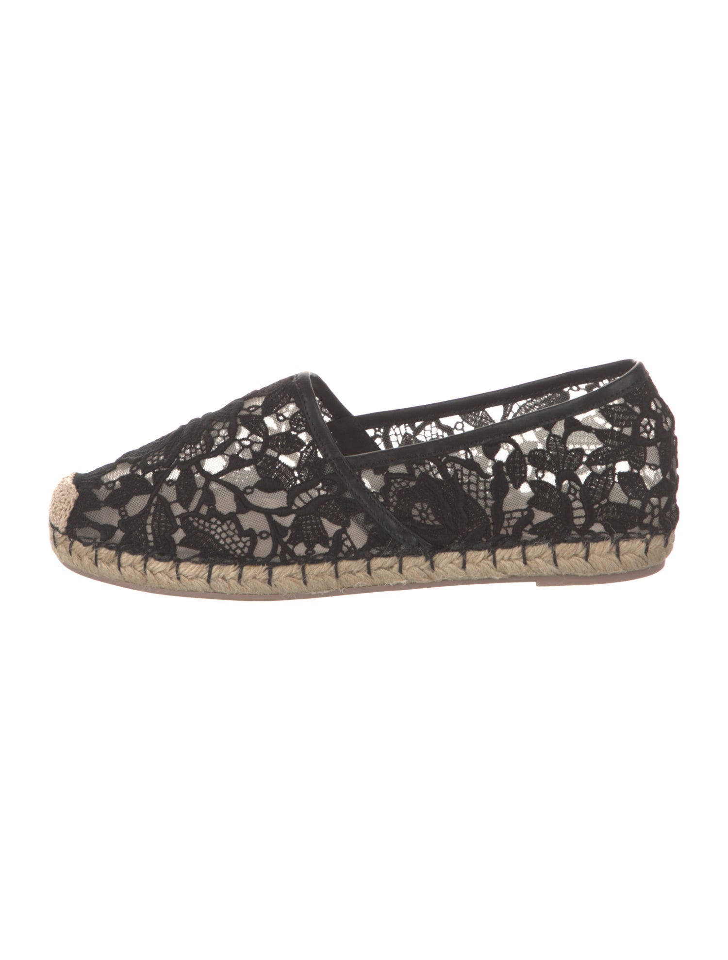 Valentino Lace Lace Trim Embellishment Espadrilles
