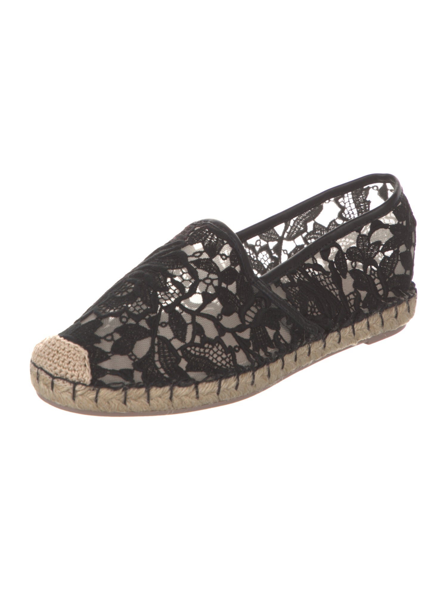 Valentino Lace Lace Trim Embellishment Espadrilles