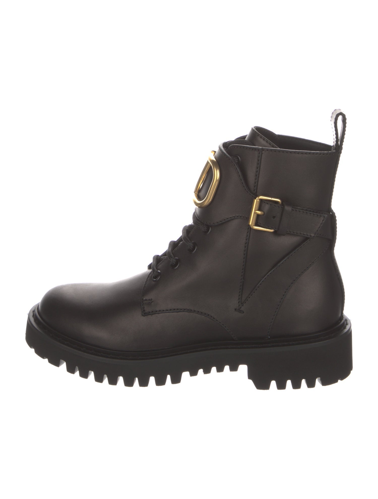 Valentino Leather Combat Boots