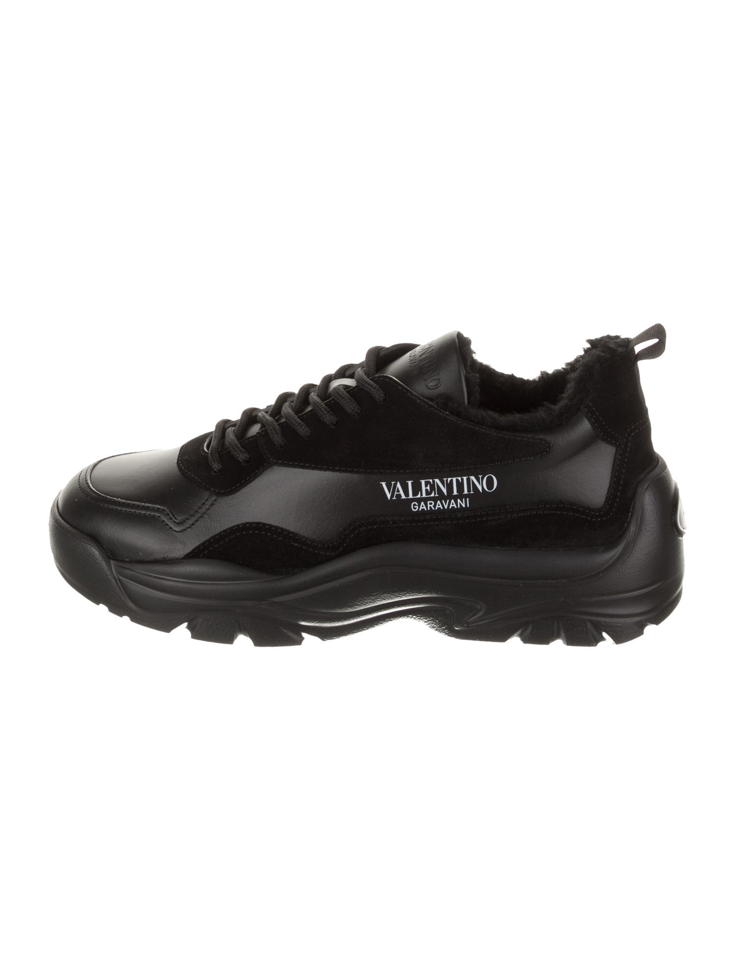 Valentino Leather Printed Sneakers