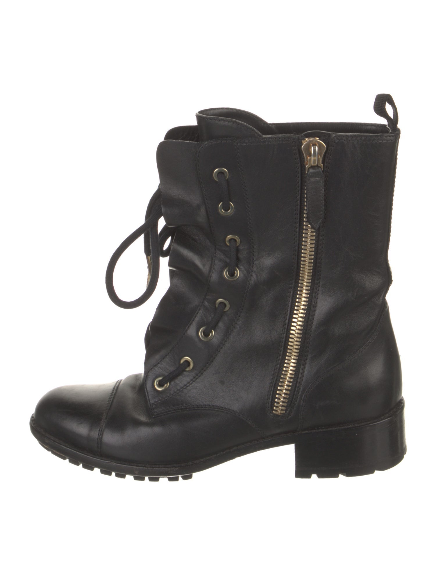 Valentino Leather Combat Boots