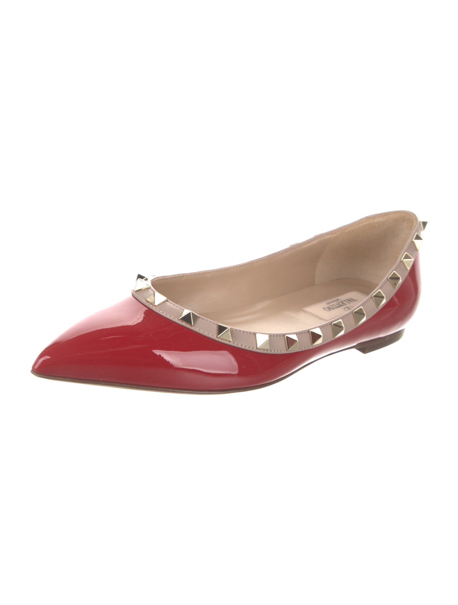 Valentino Rockstud Accents Patent Leather Ballet Flats w/ Tags