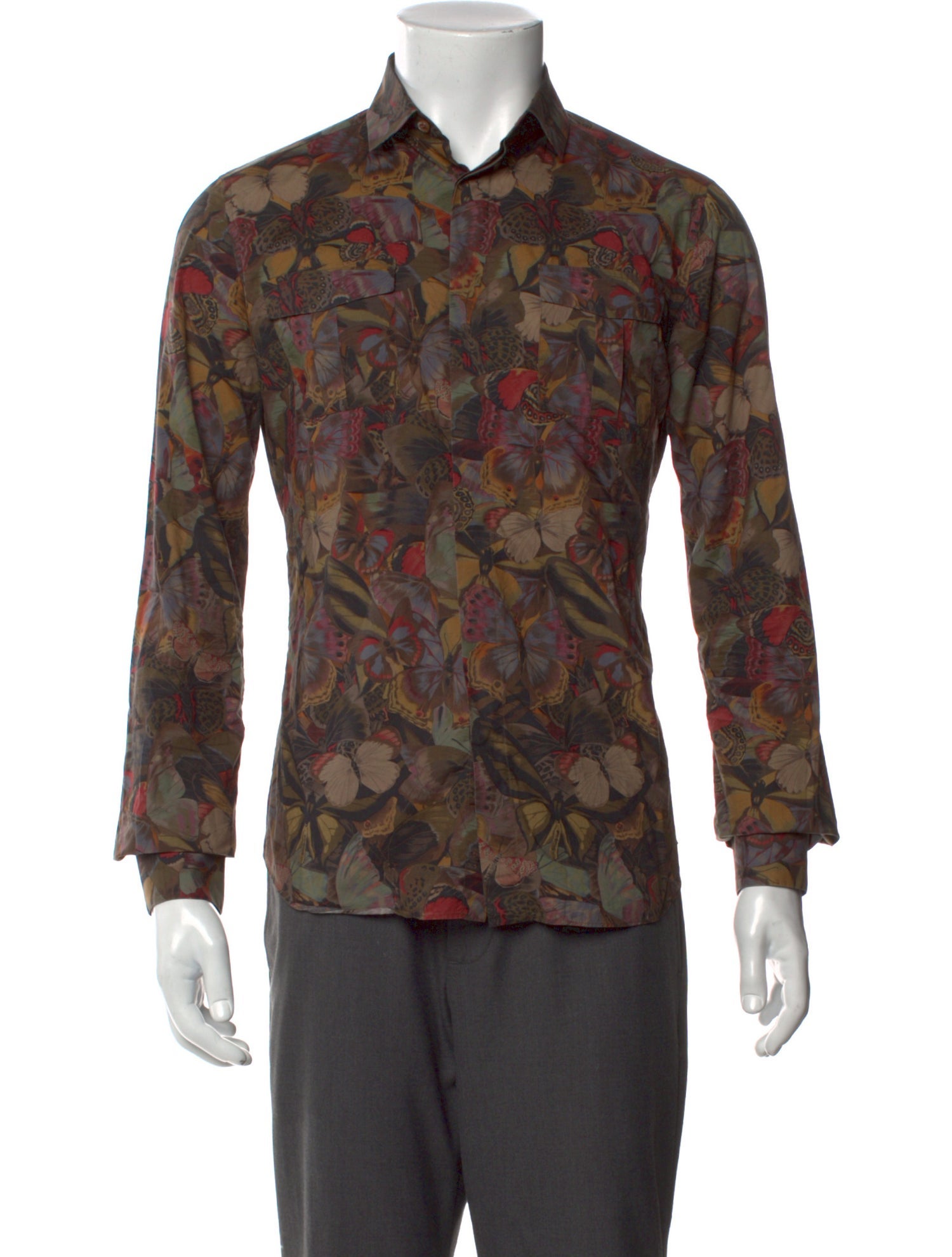 Valentino Camubutterfly Print Long Sleeve Shirt