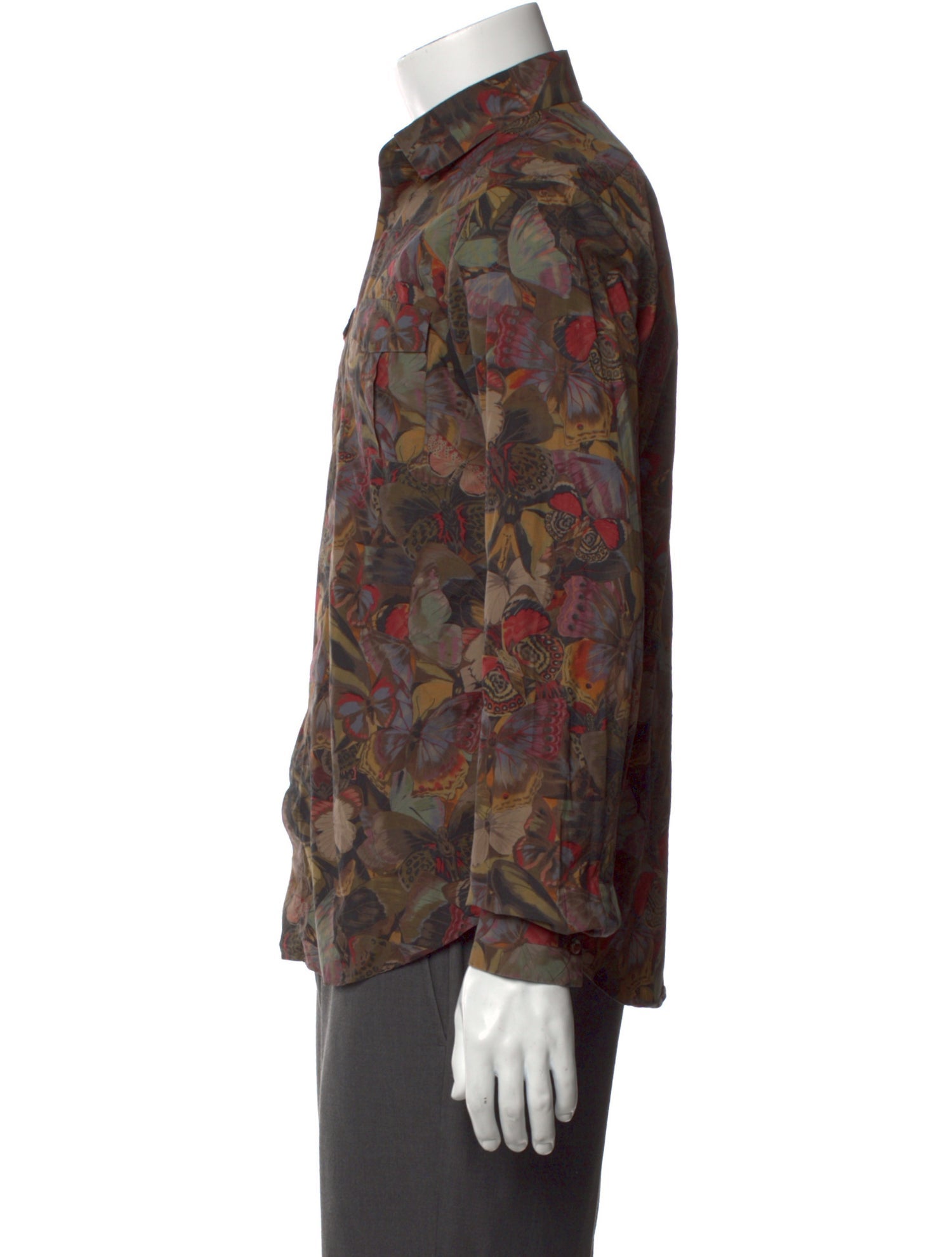 Valentino Camubutterfly Print Long Sleeve Shirt