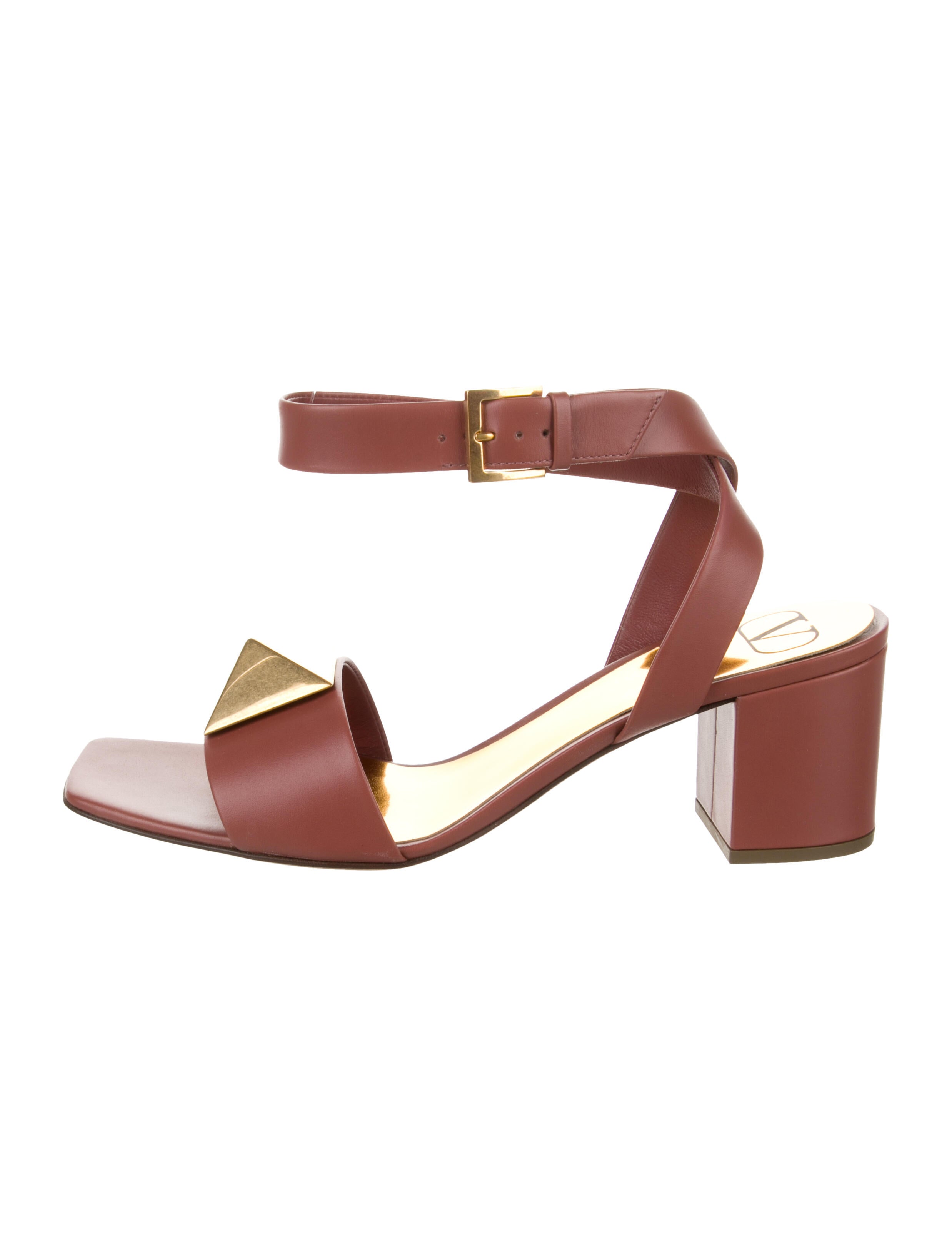 Valentino Rockstud Accents Leather Sandals w/ Tags