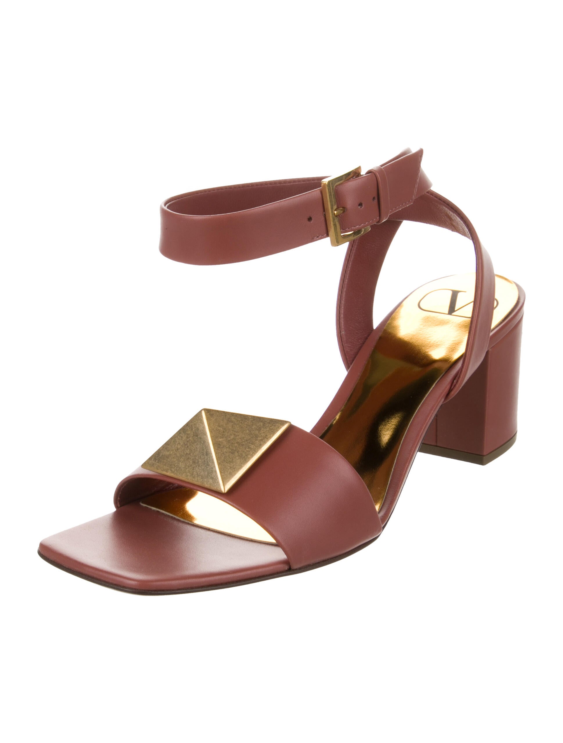 Valentino Rockstud Accents Leather Sandals w/ Tags