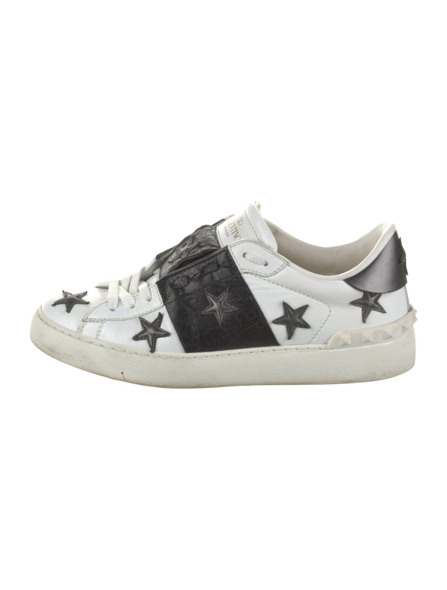Valentino Leather Printed Sneakers