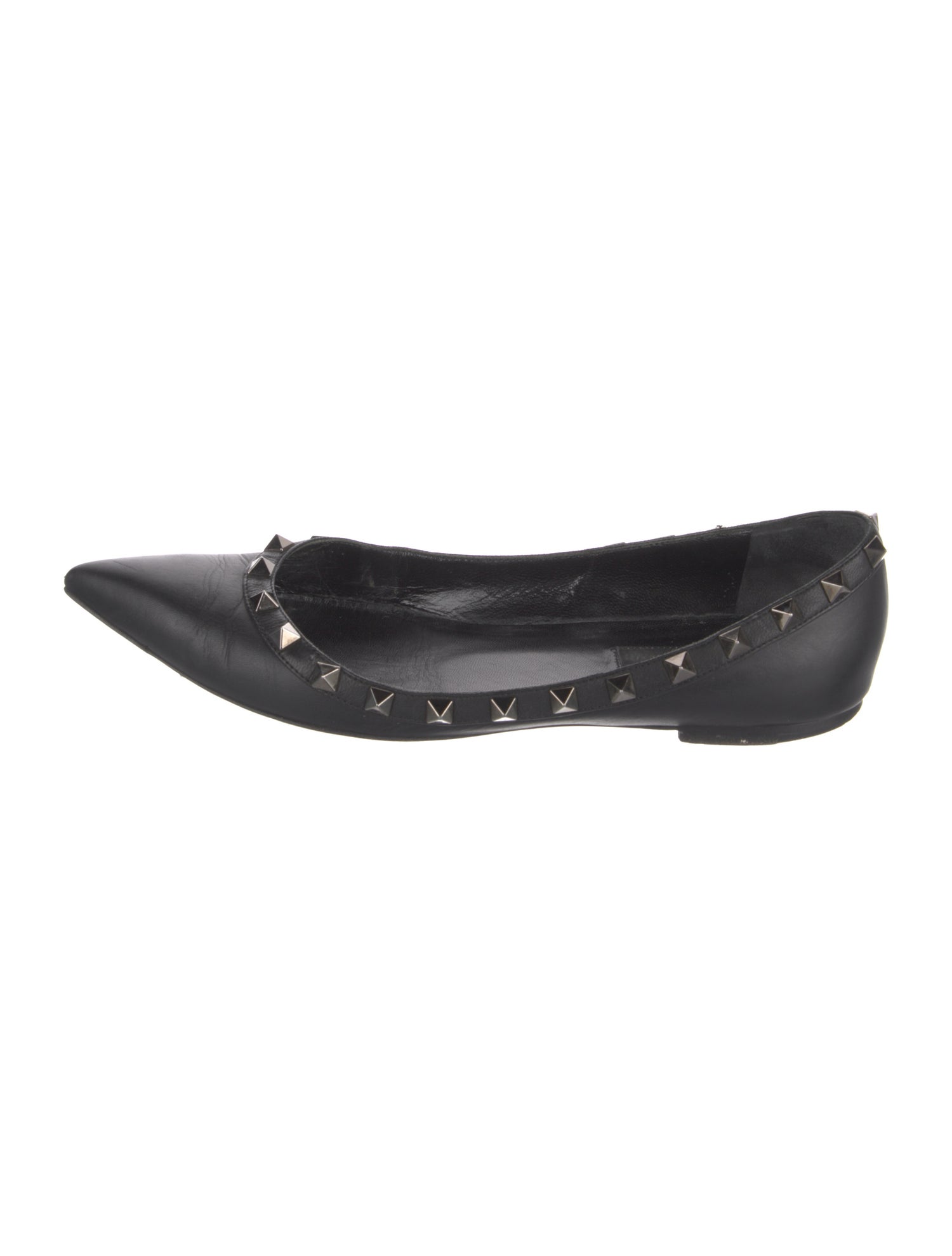 Valentino Rockstud Accents Leather Ballet Flats