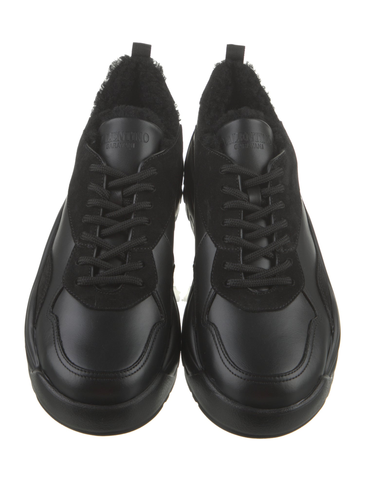 Valentino Leather Graphic Print Athletic Sneakers