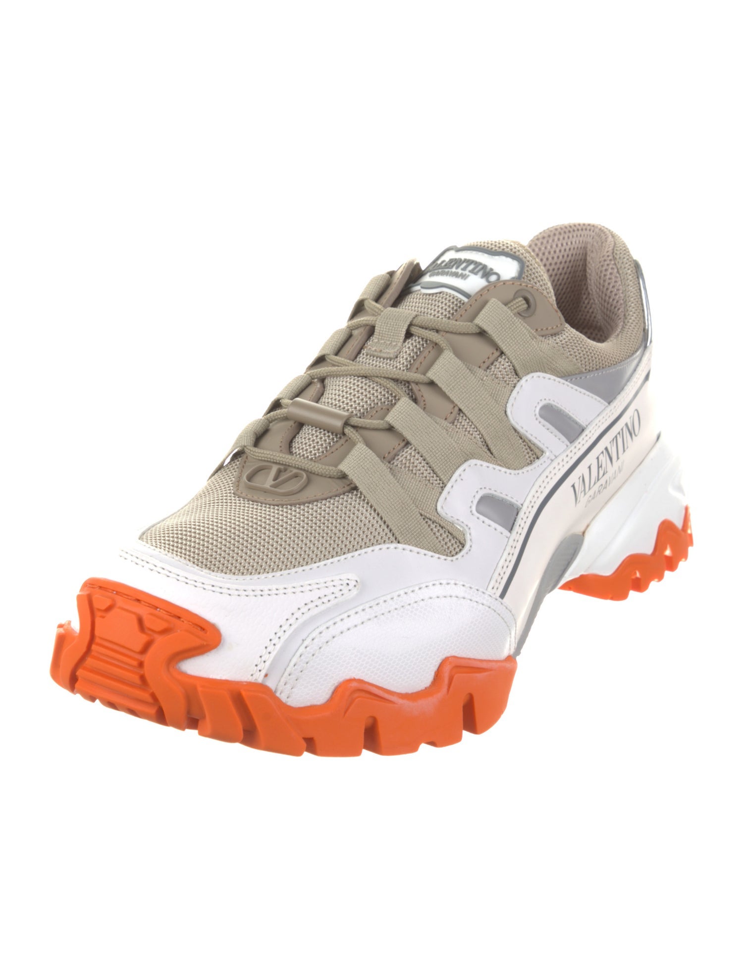 Valentino Leather Printed Athletic Sneakers