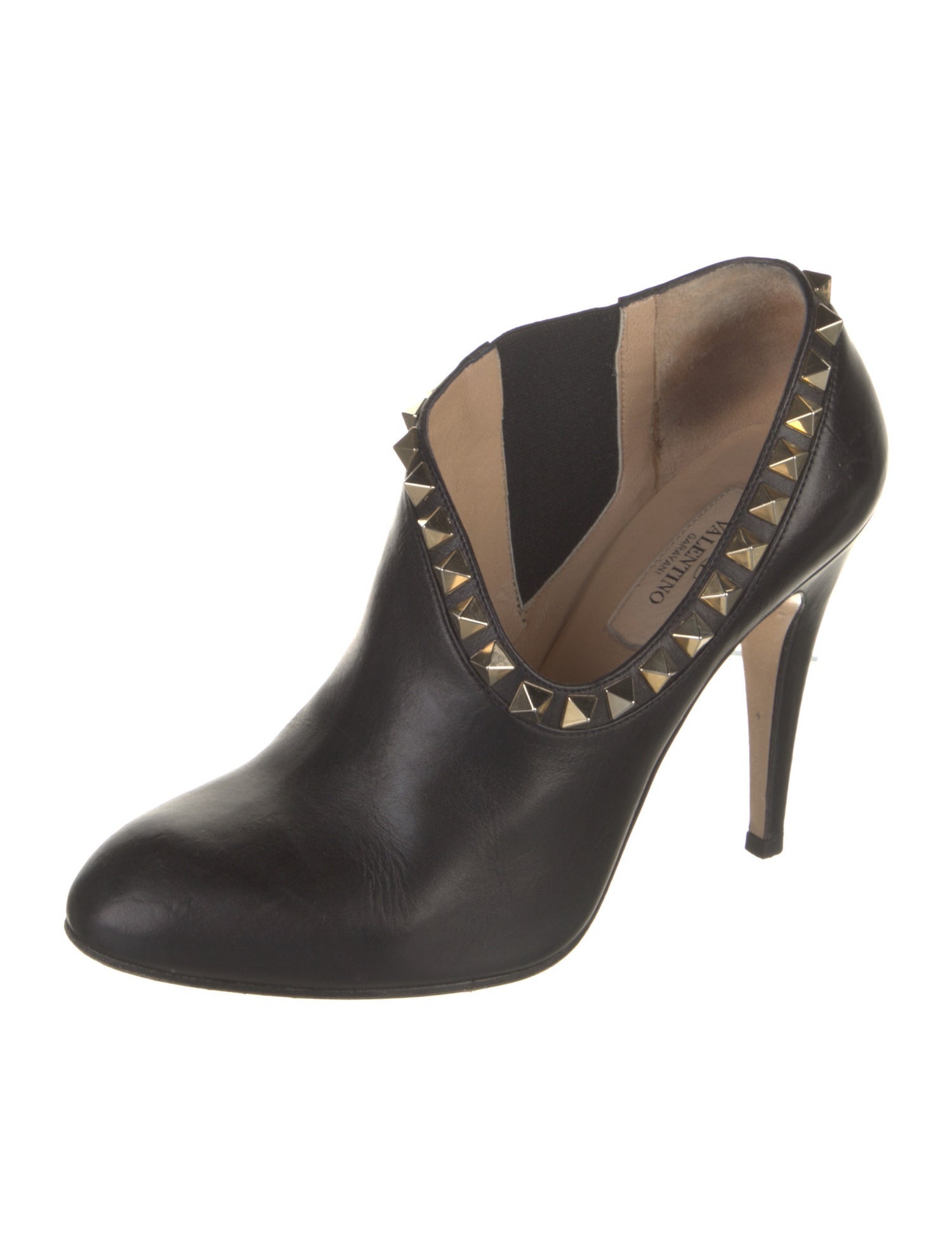 Valentino Rockstud Accents Leather Mules