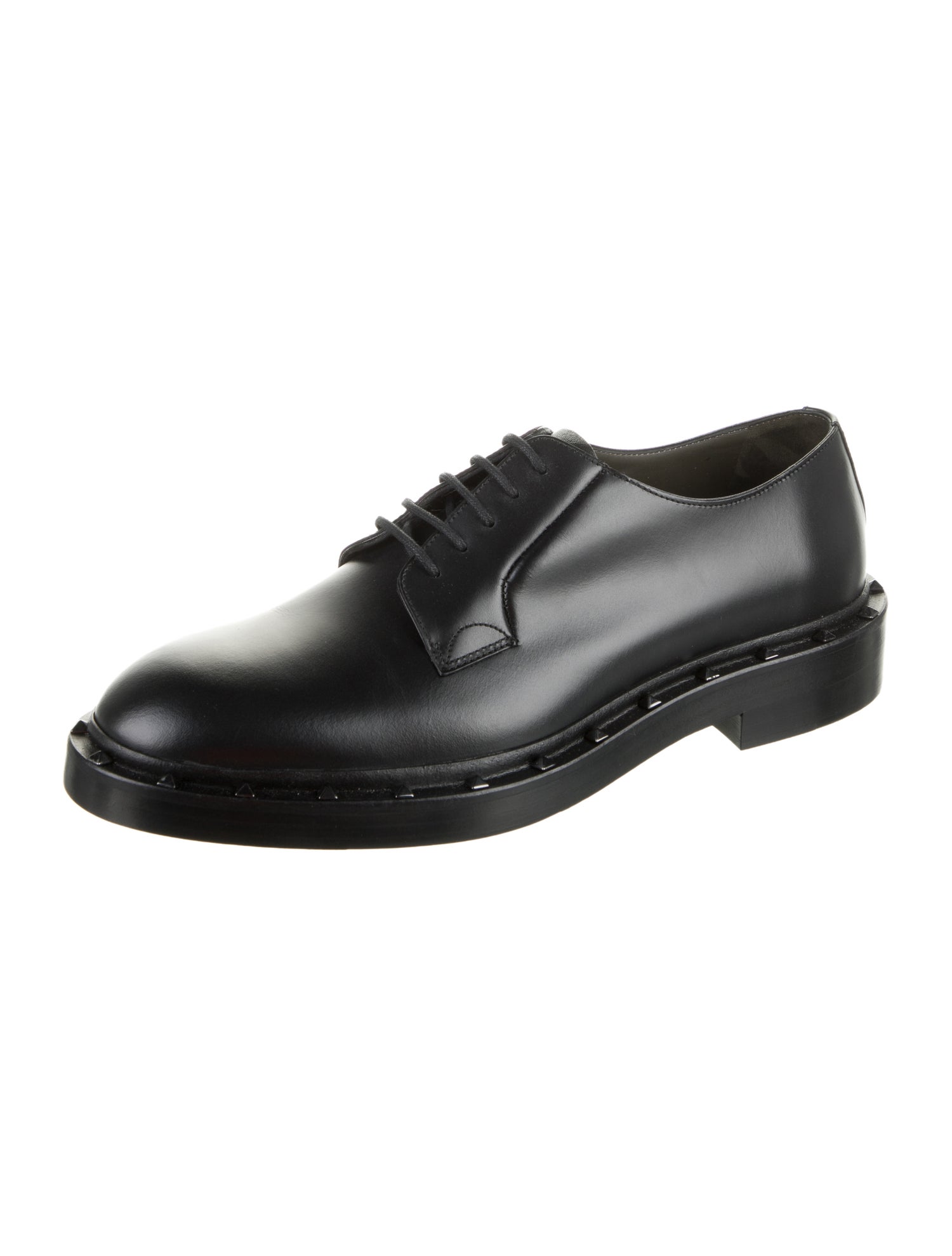 Valentino Leather Studded Accents Derby Shoes