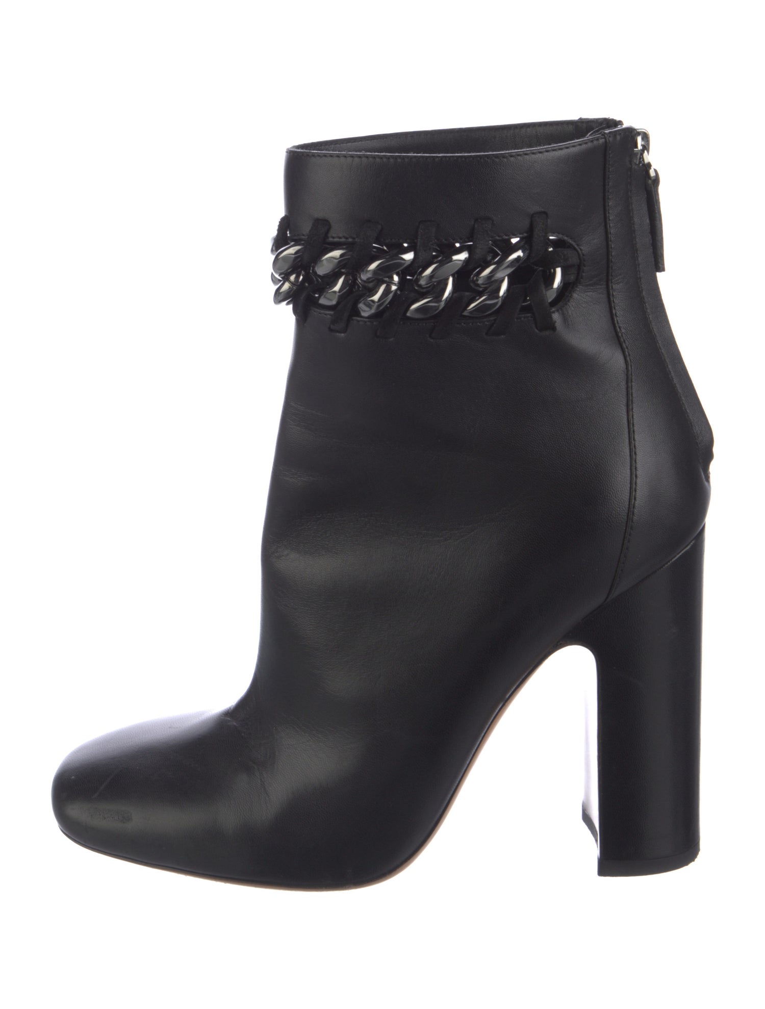 Valentino Leather Chain-Link Accents Boots