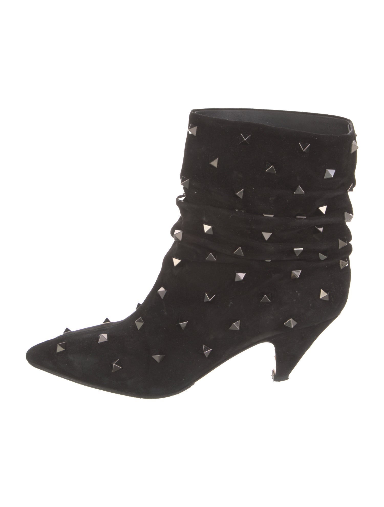 Valentino Rockstud Accents Suede Lace-Up Boots
