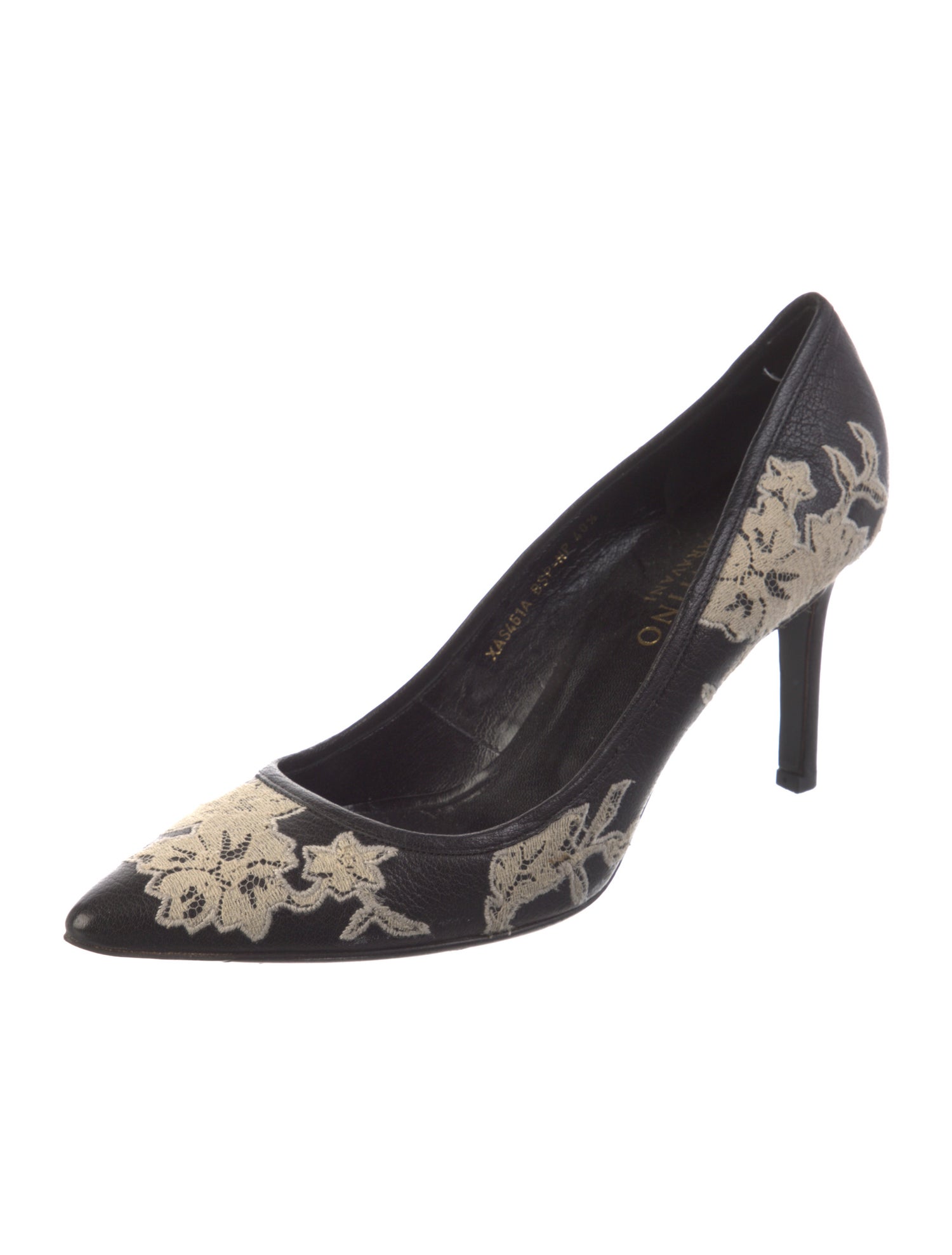 Valentino Leather Floral Print Pumps