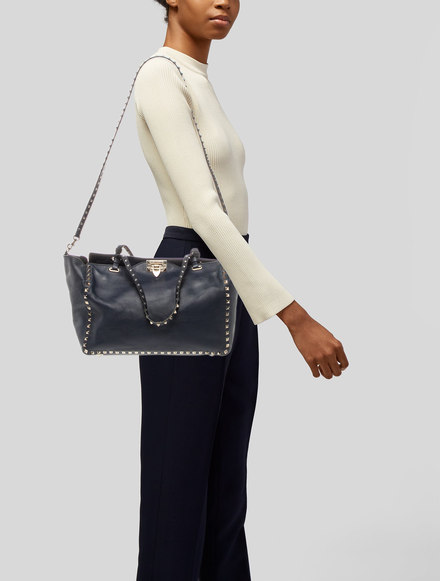 Valentino Rockstud Top Handle Bag