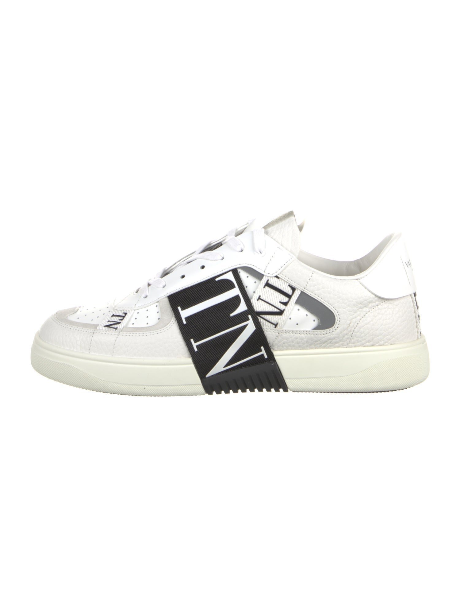 Valentino Leather Graphic Print Sneakers