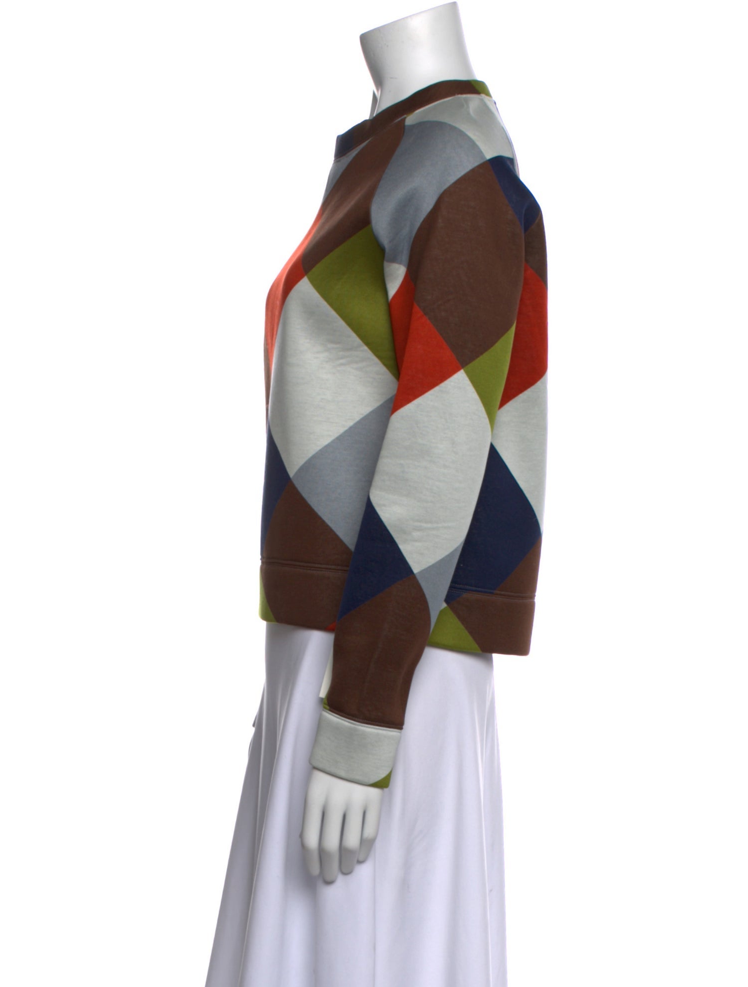 Valentino Plaid Print Crew Neck Sweatshirt