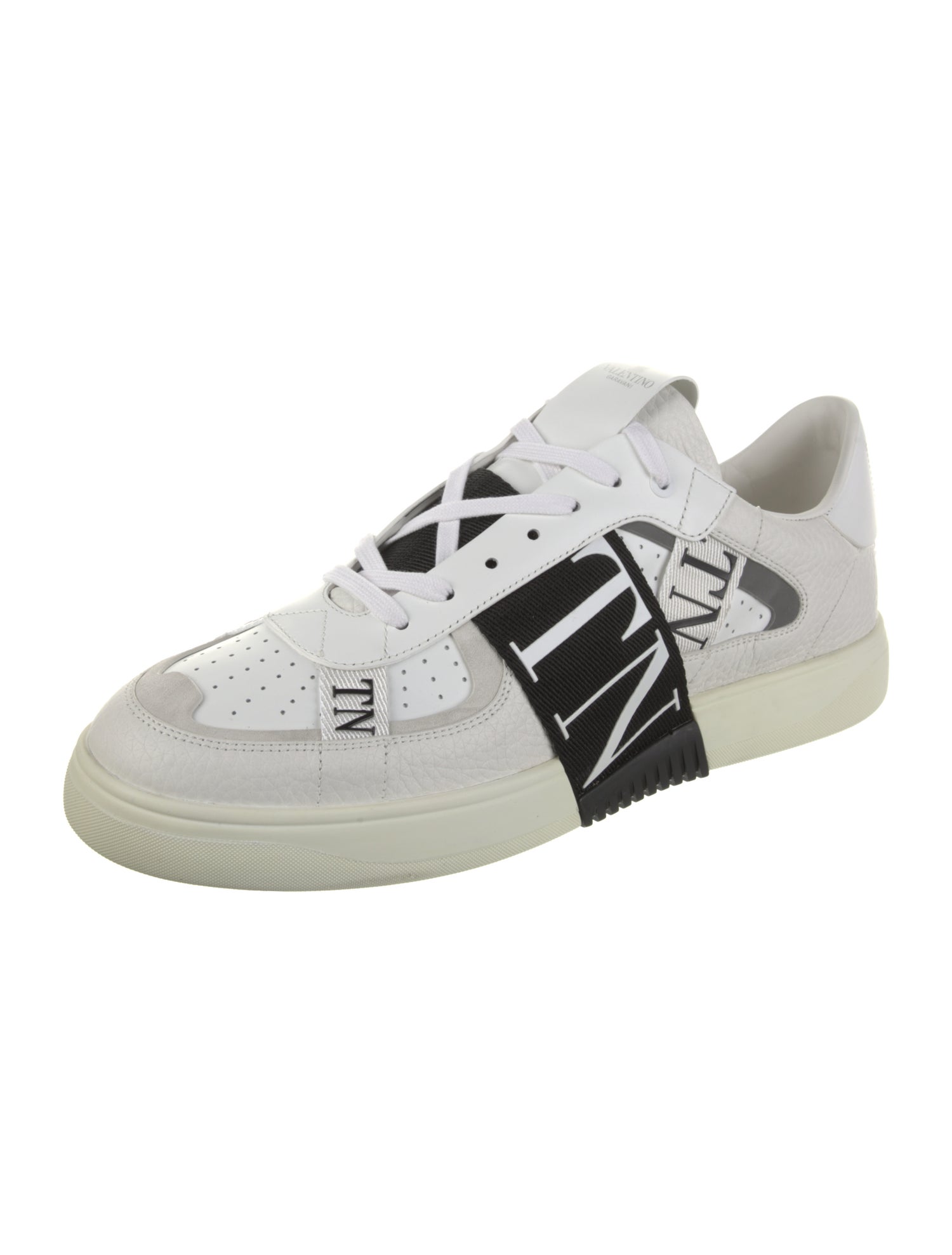 Valentino Leather Lasercut Accents Sneakers