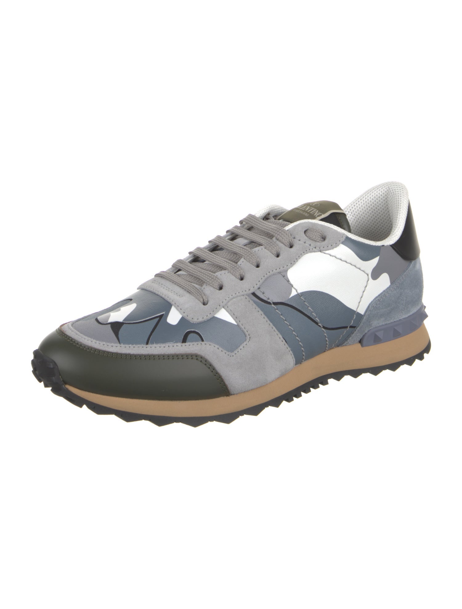 Valentino Leather Printed Athletic Sneakers