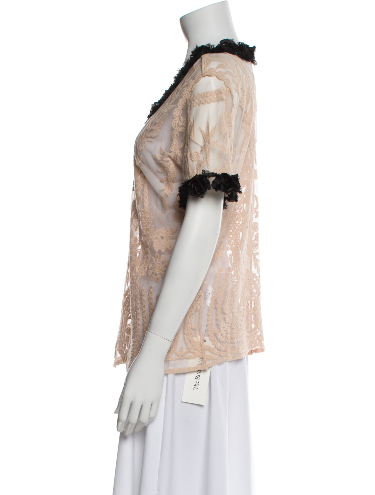 Valentino Silk Lace Pattern Blouse