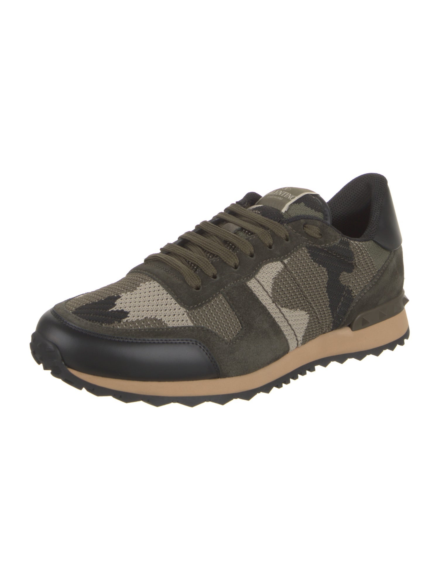 Valentino Printed Studded Accents Sneakers