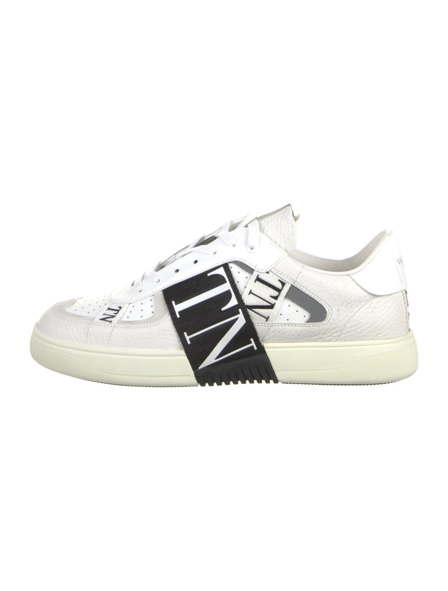 Valentino Leather Graphic Print Sneakers