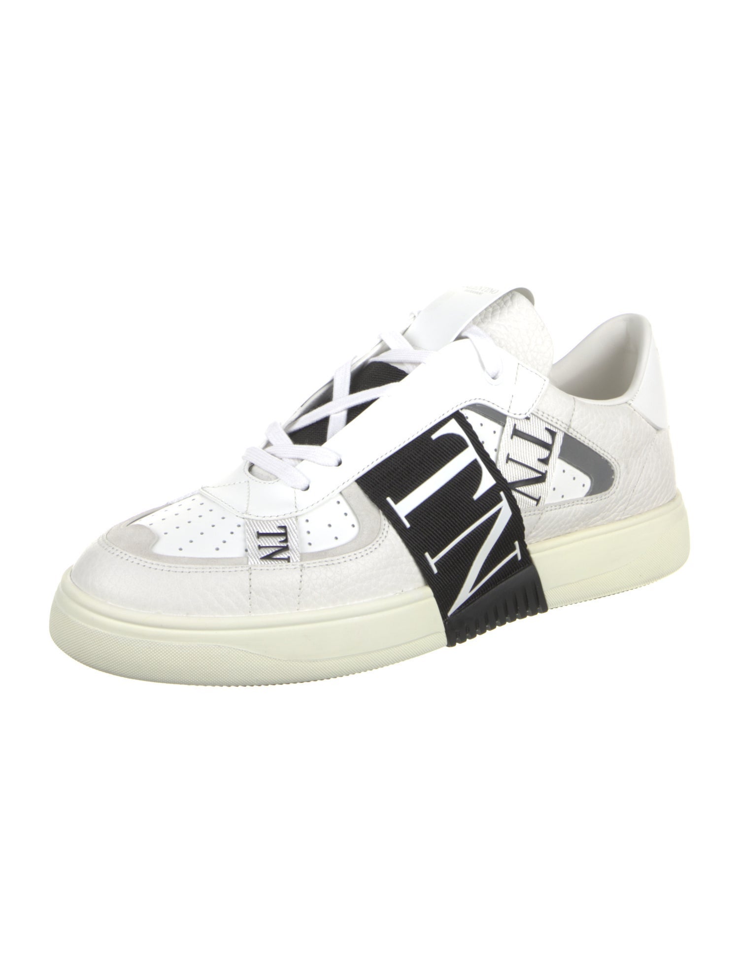 Valentino Leather Graphic Print Sneakers