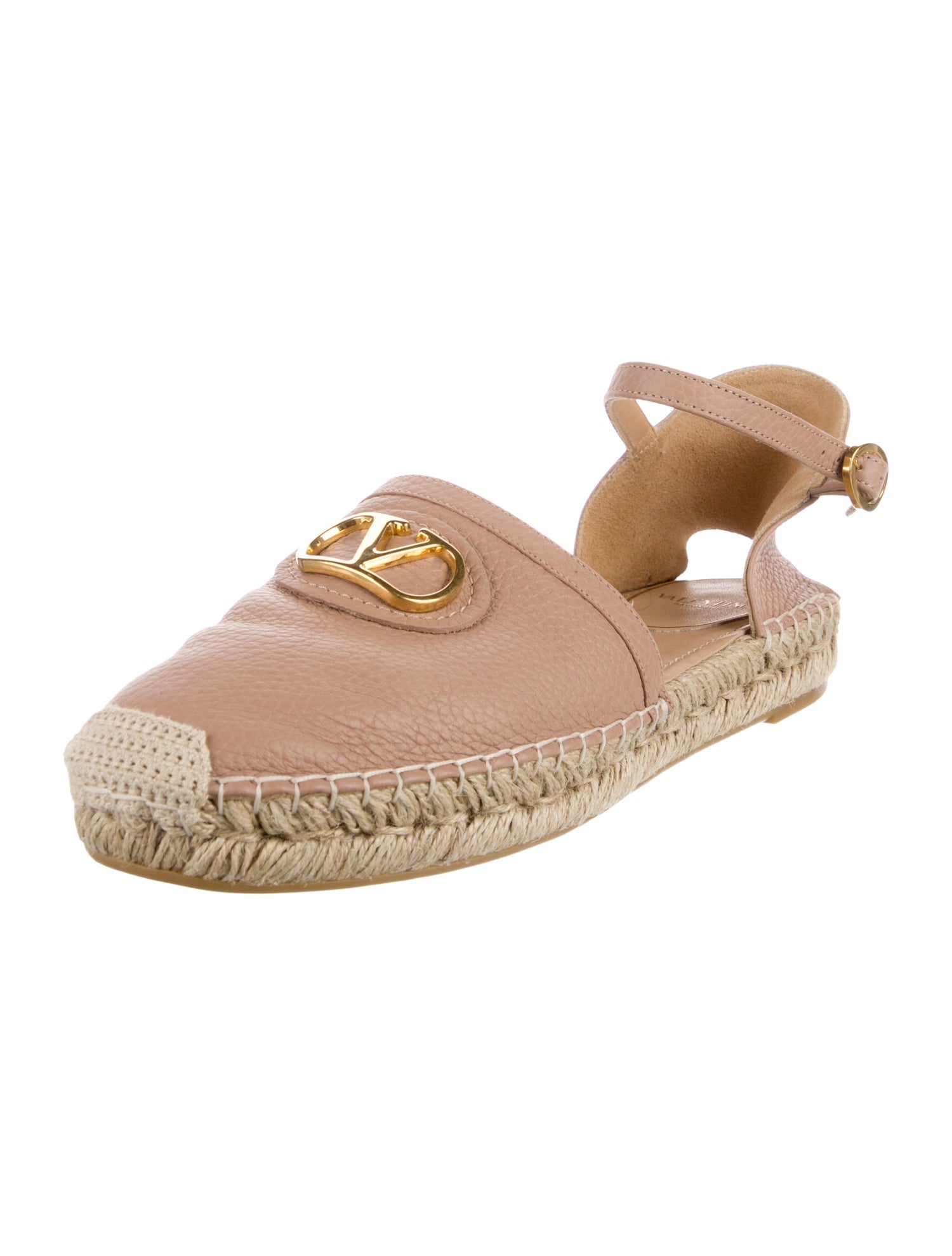 Valentino Rockstud Accents Leather Espadrilles