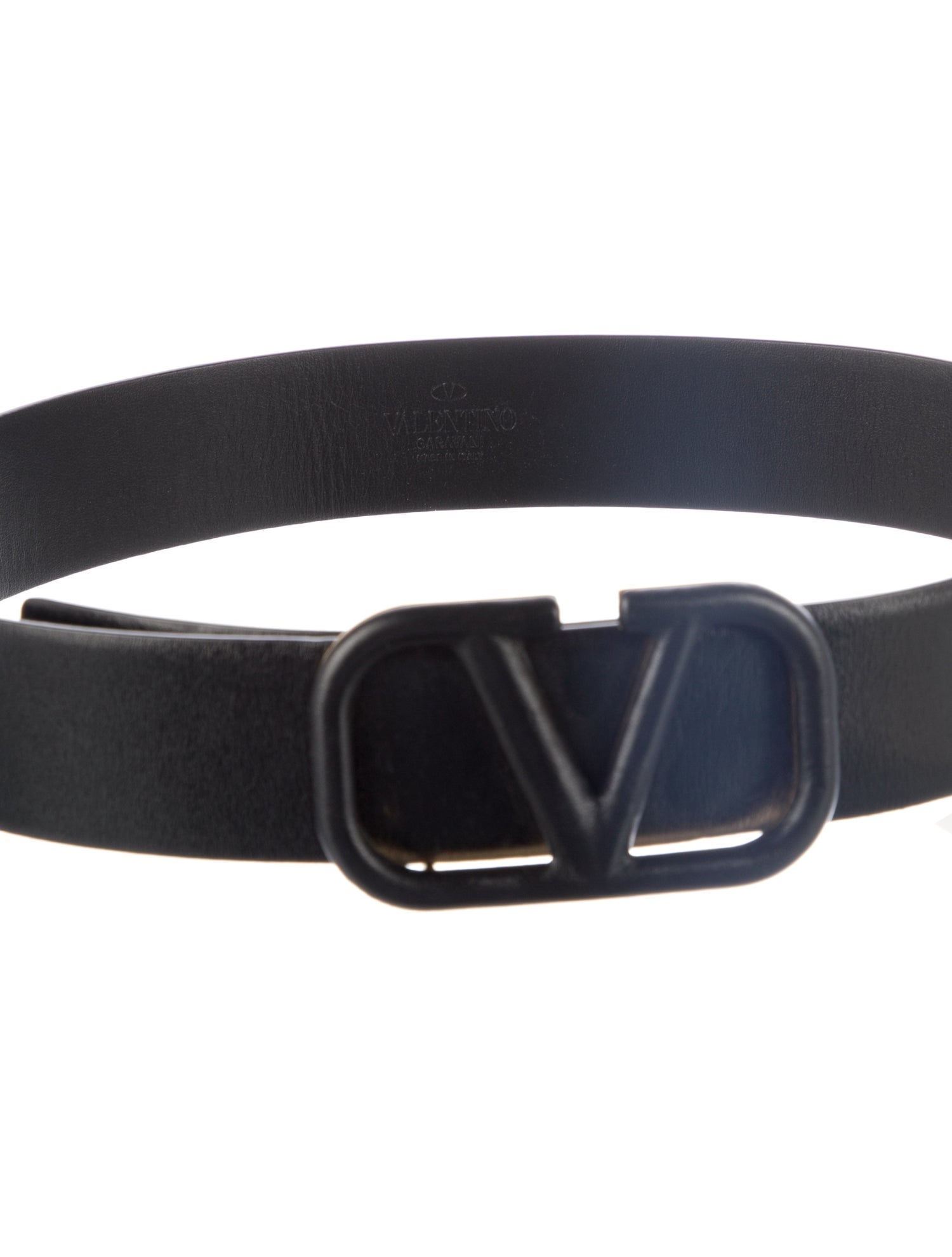 Valentino Leather Leather Trim Embellishment Waist Belt
