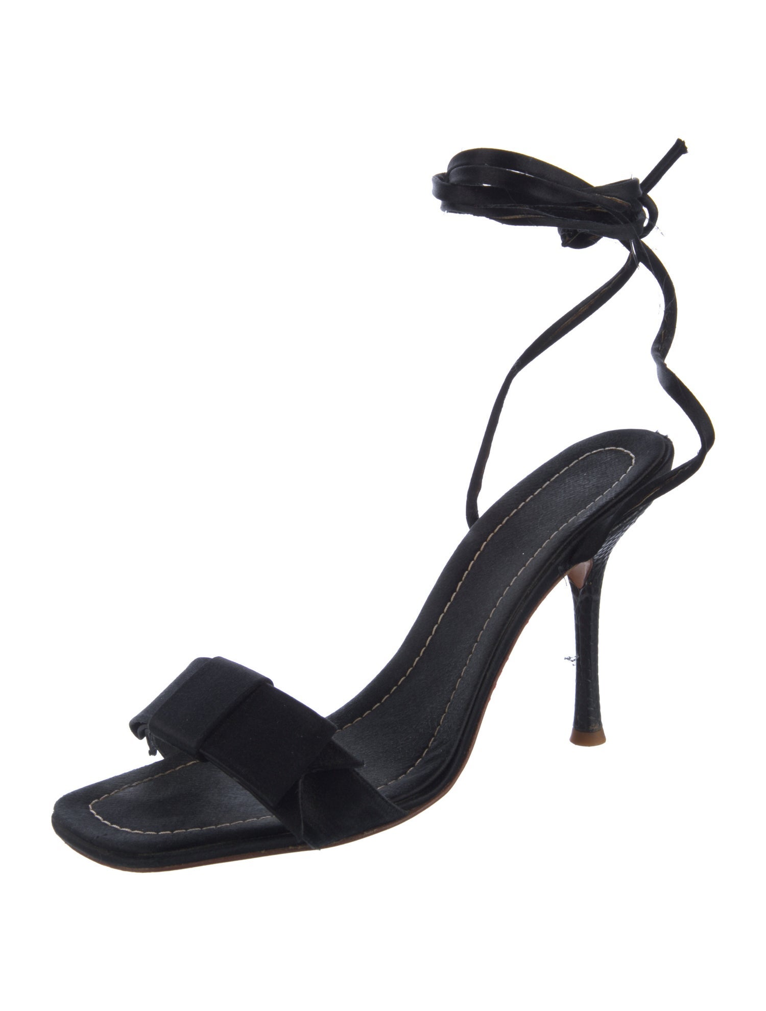 Valentino Leather Crystal Embellishments Sandals