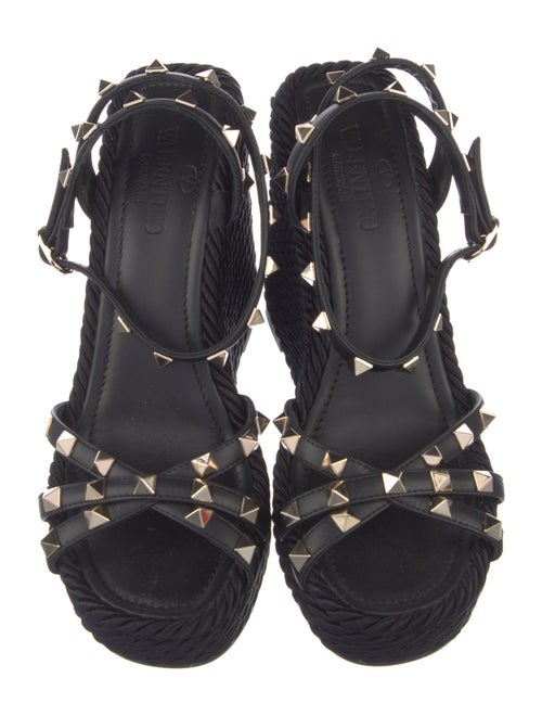 Valentino Rockstud Accents Leather Espadrilles