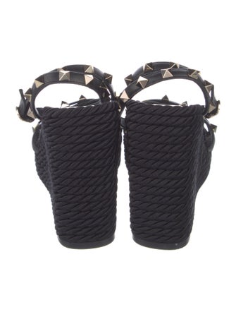 Valentino Rockstud Accents Leather Espadrilles